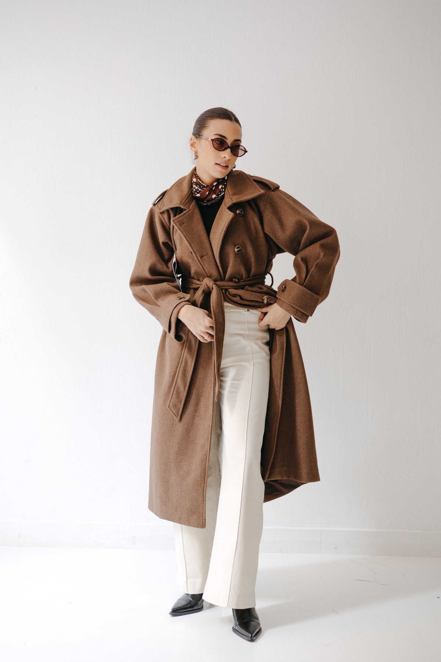 The Maison Coat in Mocha brown