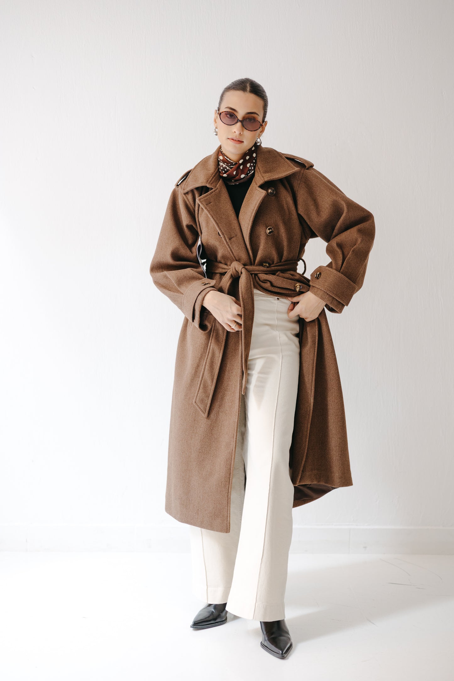 The Maison Coat in Mocha brown