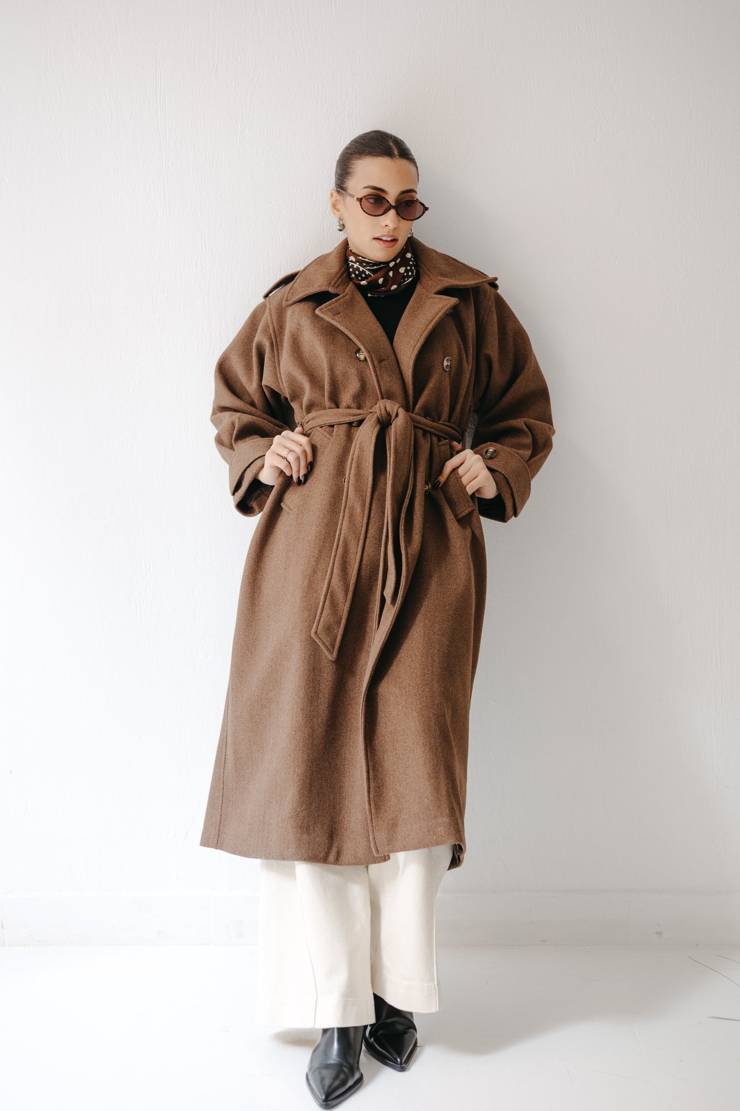 The Maison Coat in Mocha brown