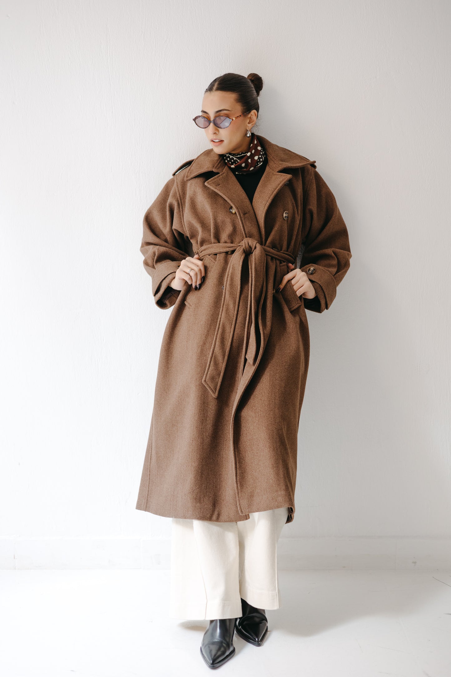 The Maison Coat in Mocha brown
