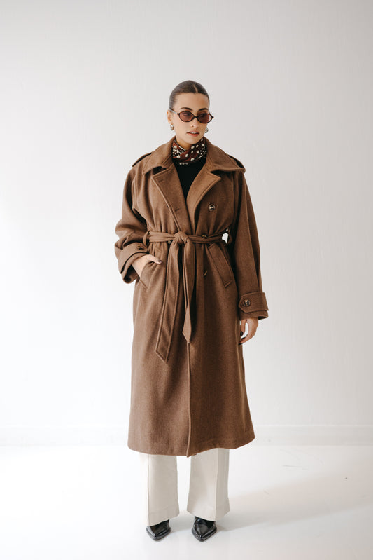 The Maison Coat in Mocha brown