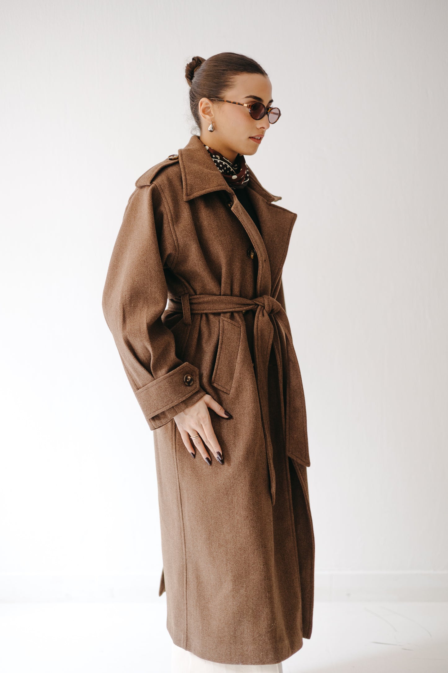 The Maison Coat in Mocha brown