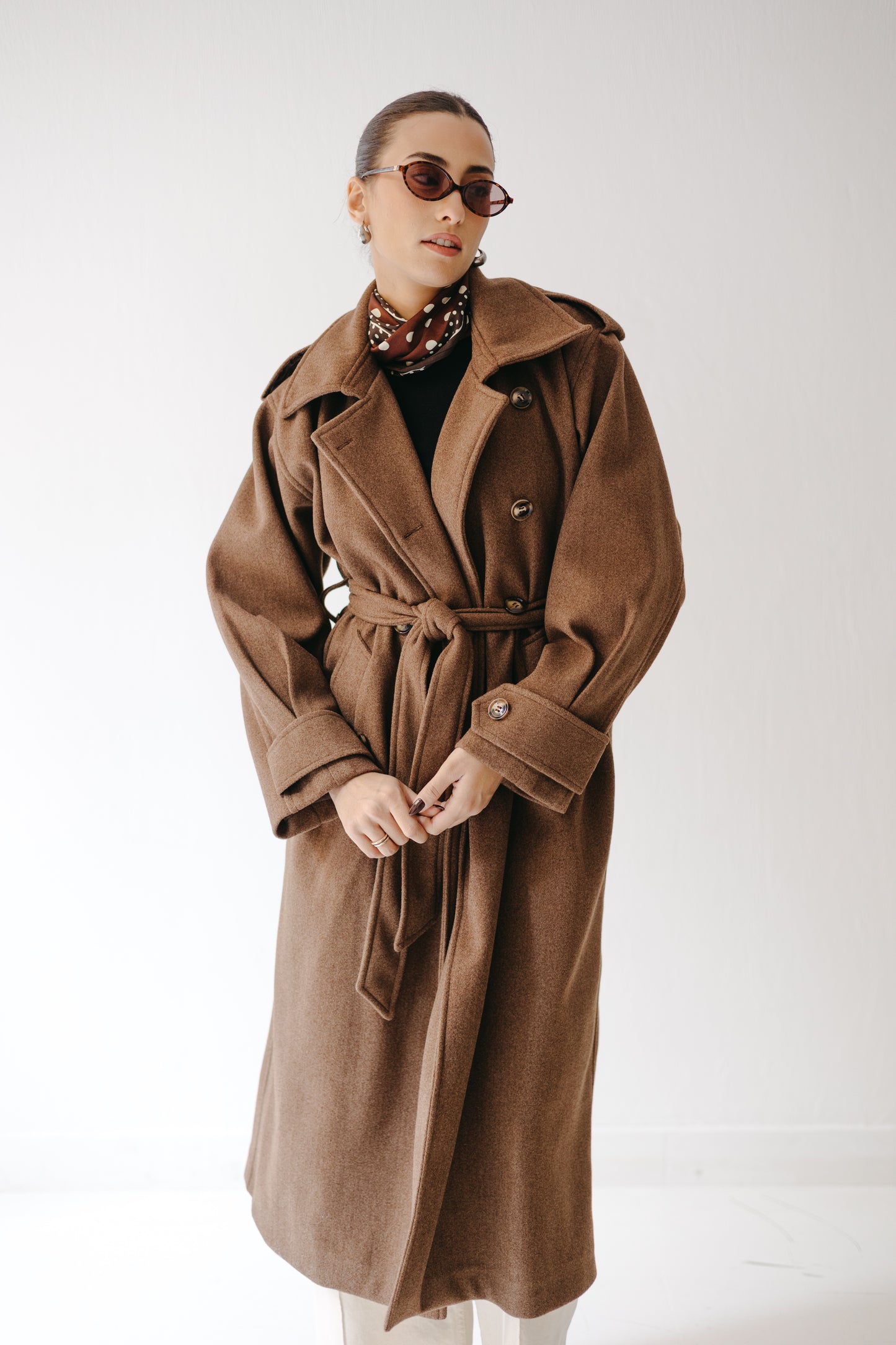 The Maison Coat in Mocha brown