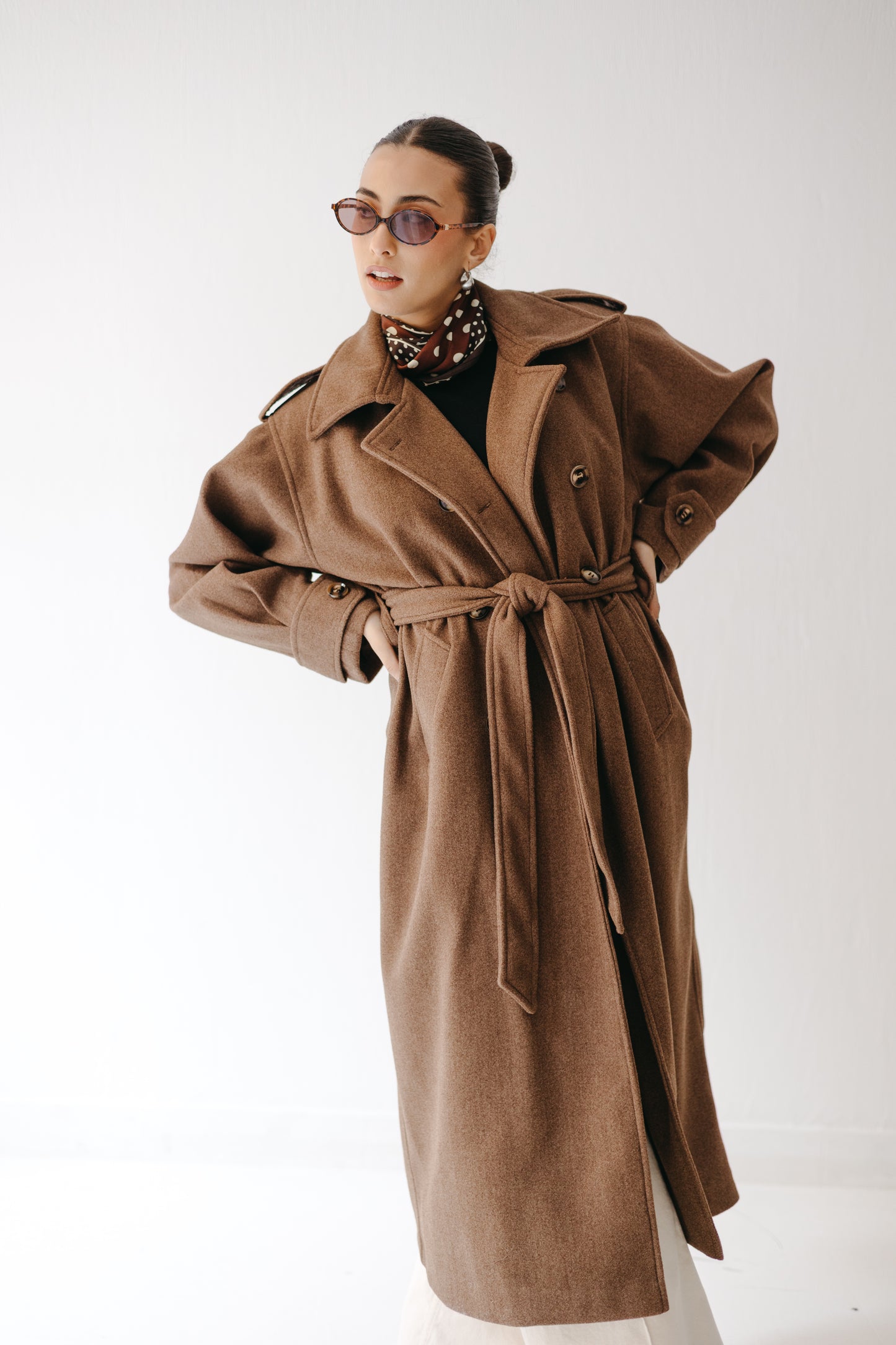 The Maison Coat in Mocha brown
