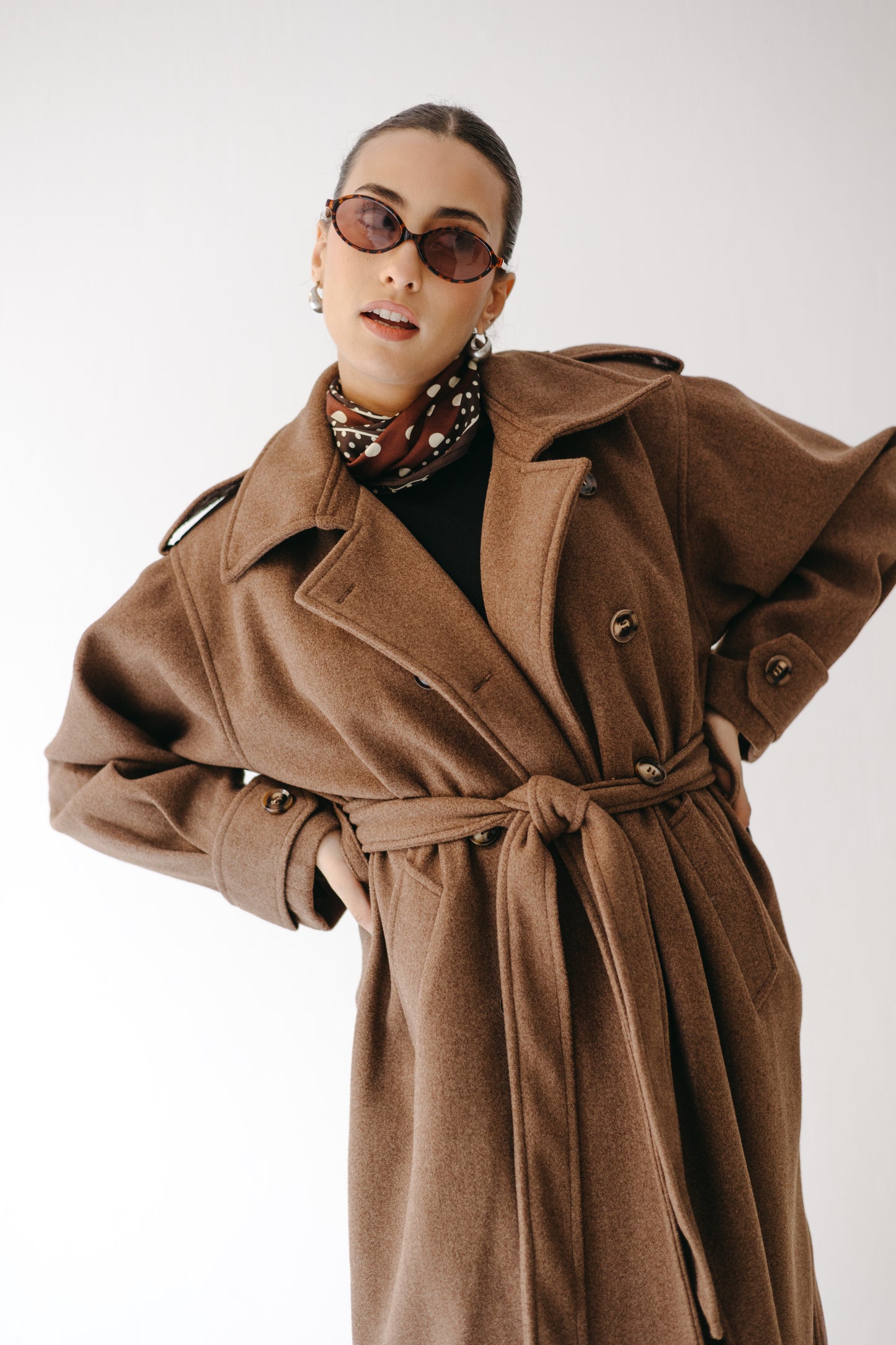 The Maison Coat in Mocha brown