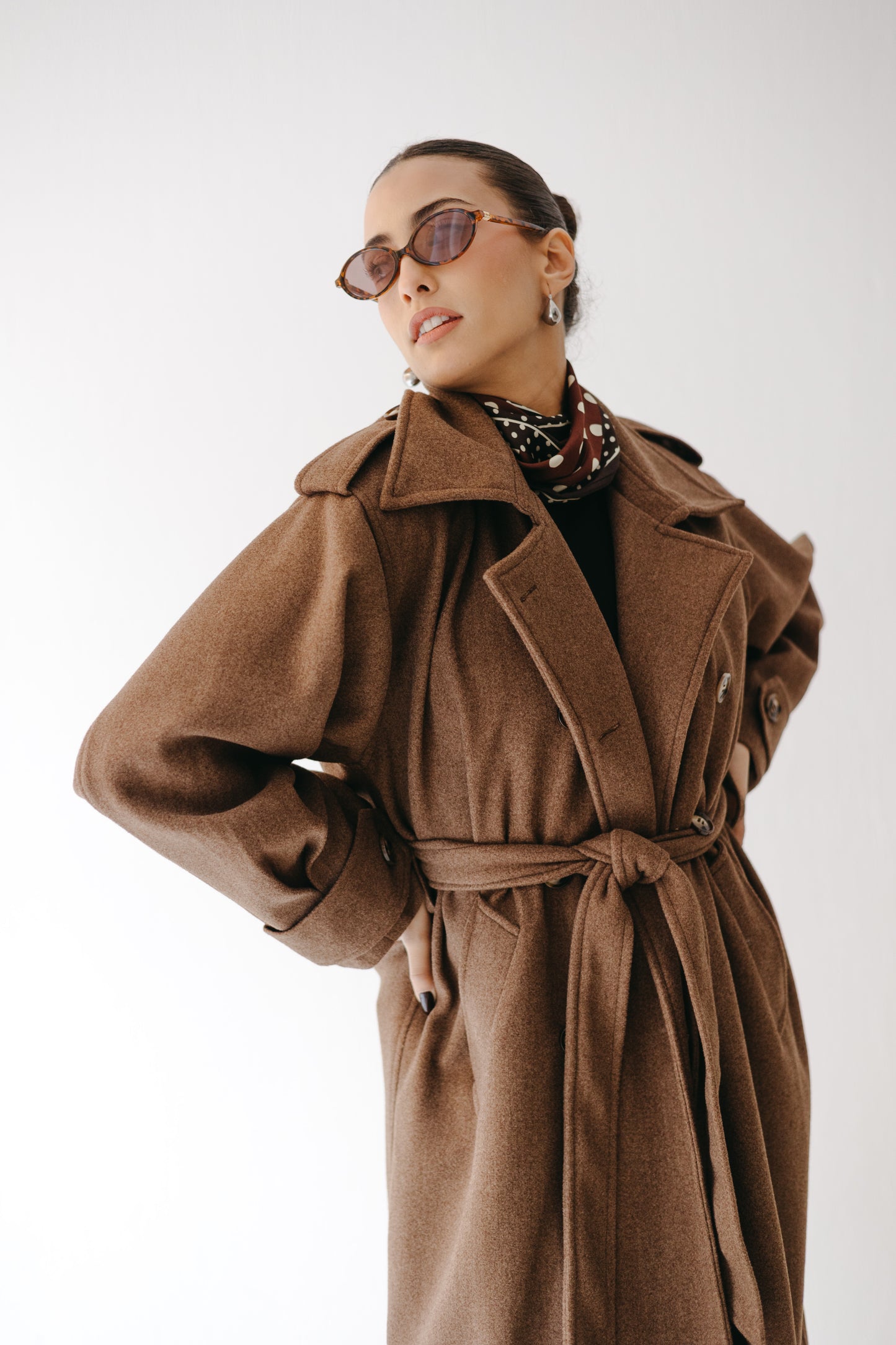 The Maison Coat in Mocha brown
