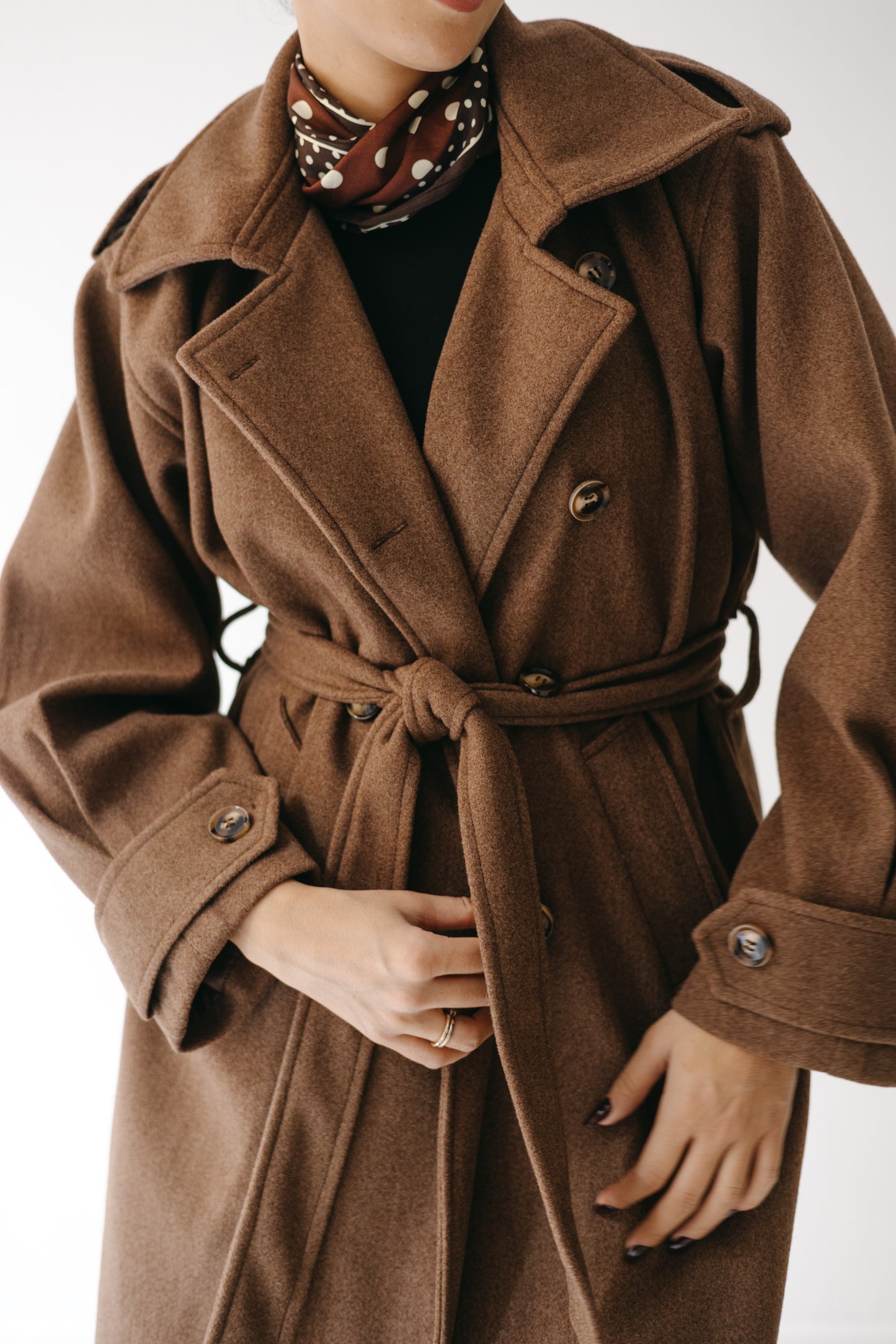 The Maison Coat in Mocha brown
