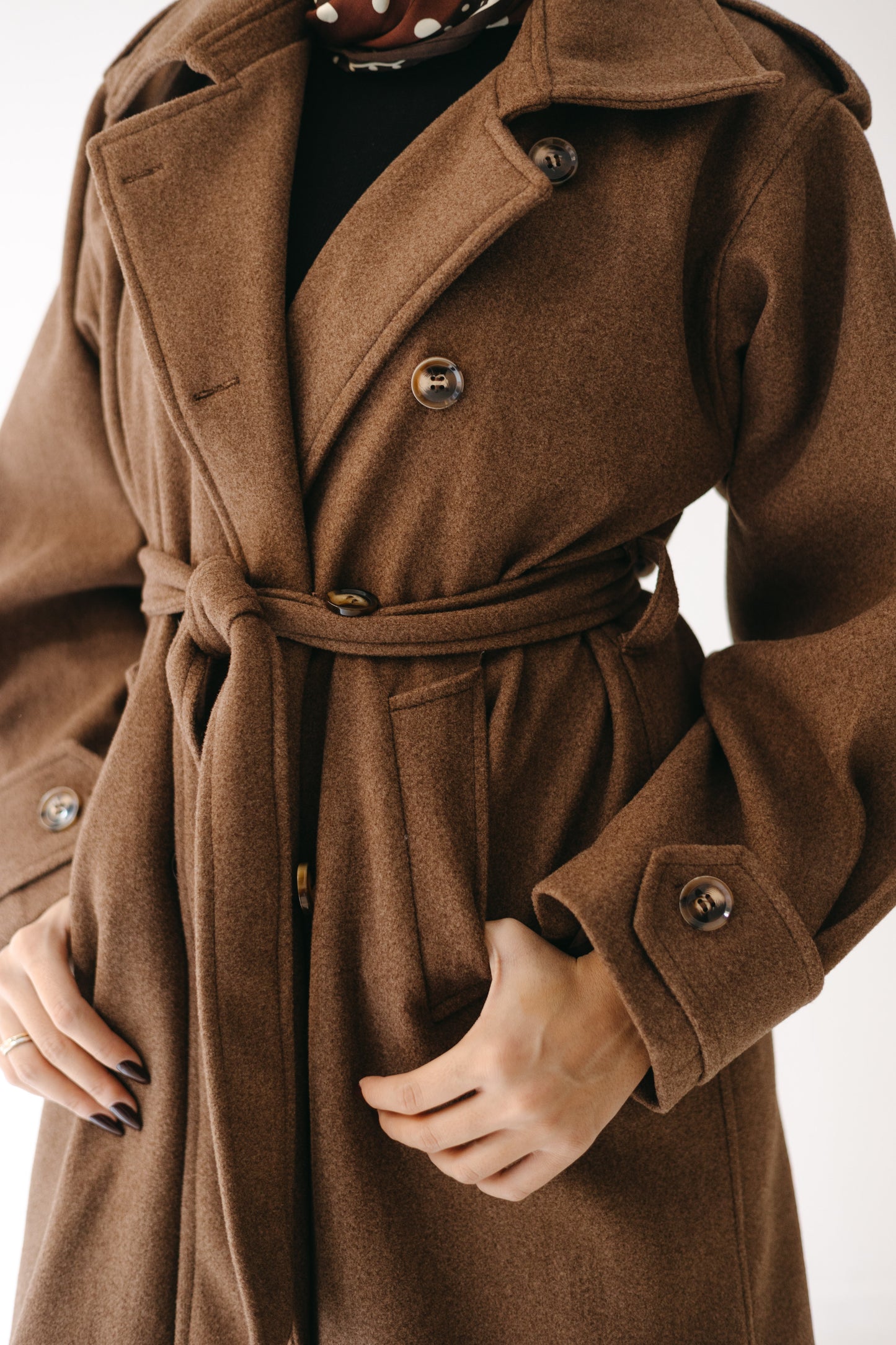The Maison Coat in Mocha brown