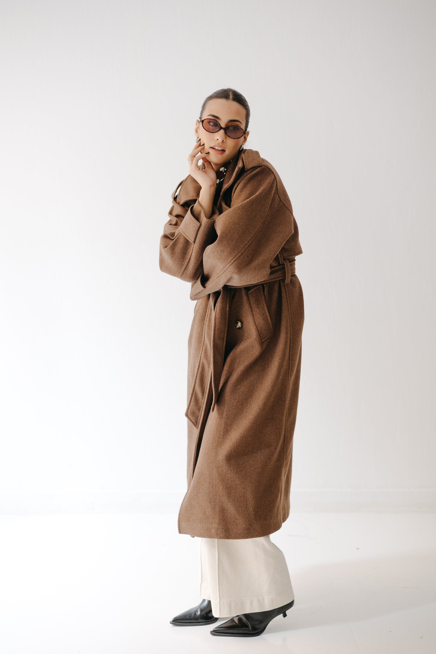 The Maison Coat in Mocha brown