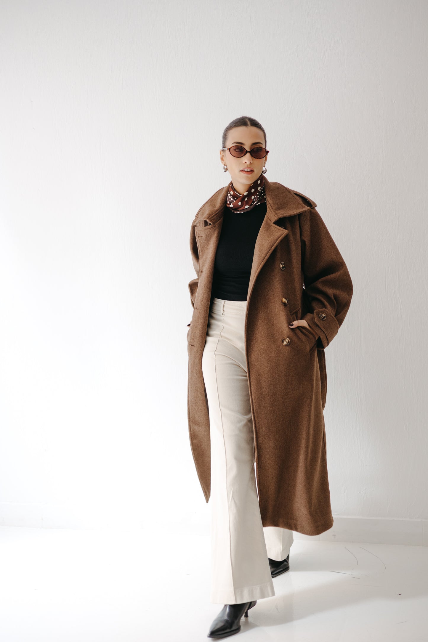 The Maison Coat in Mocha brown