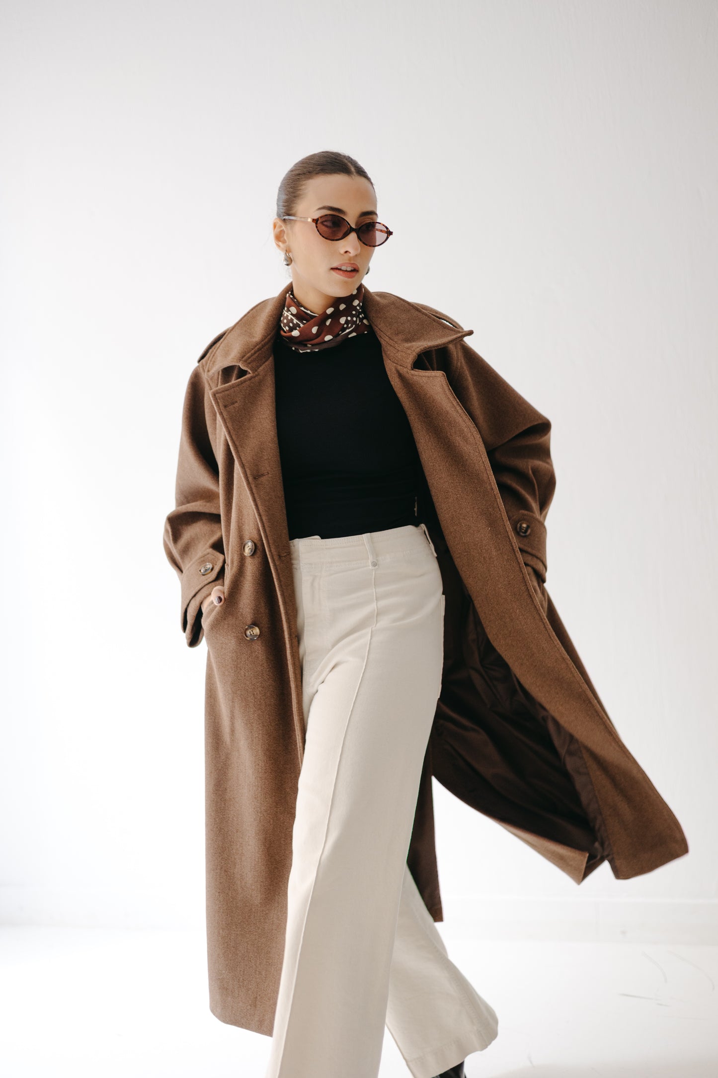 The Maison Coat in Mocha brown