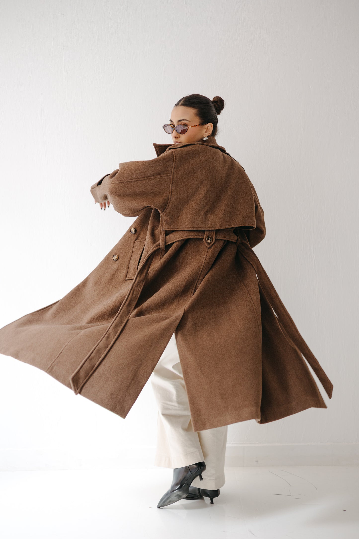 The Maison Coat in Mocha brown