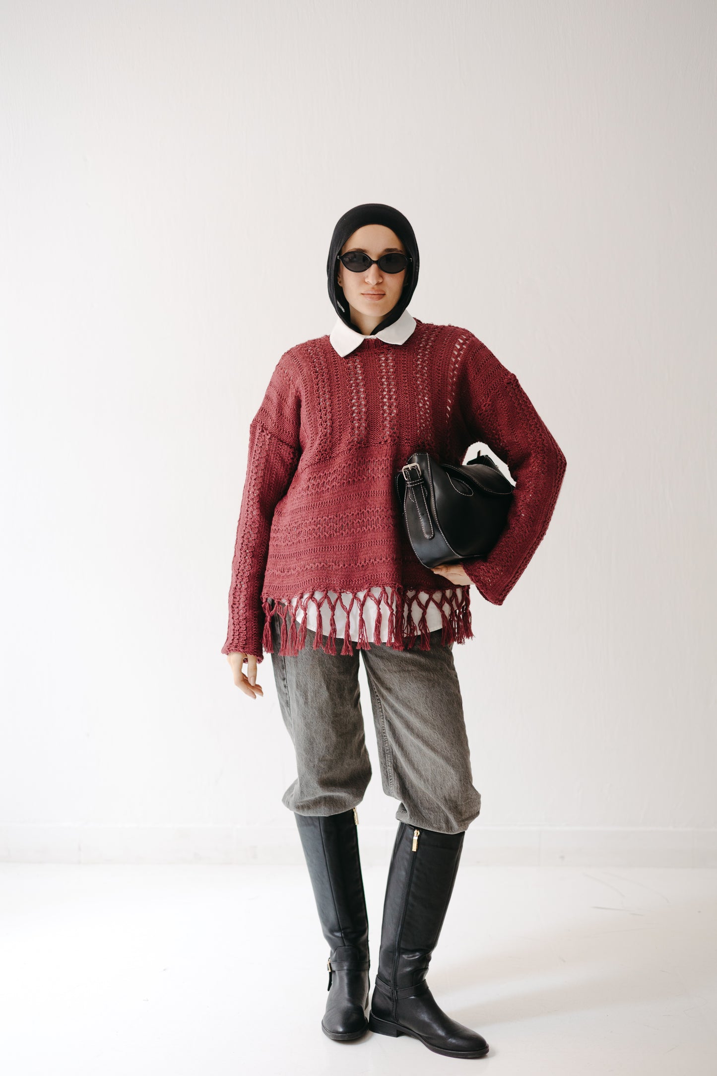 The Root Knit in Maroon