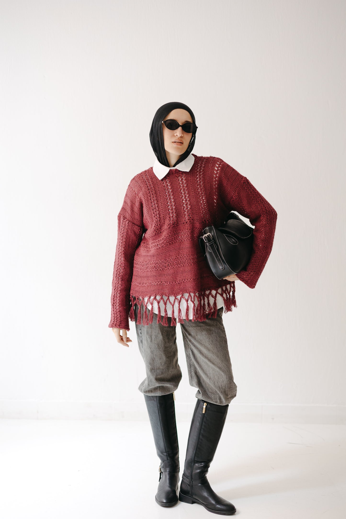 The Root Knit in Maroon