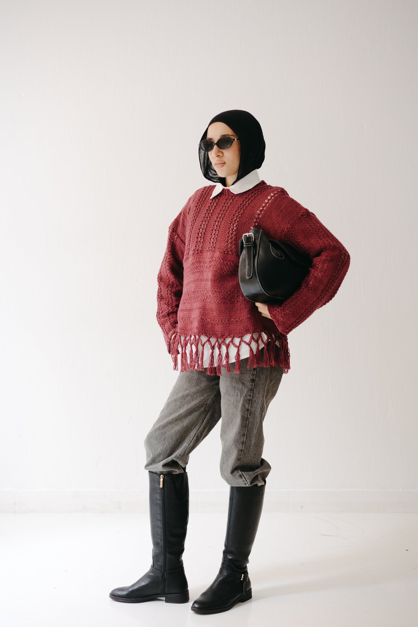 The Root Knit in Maroon