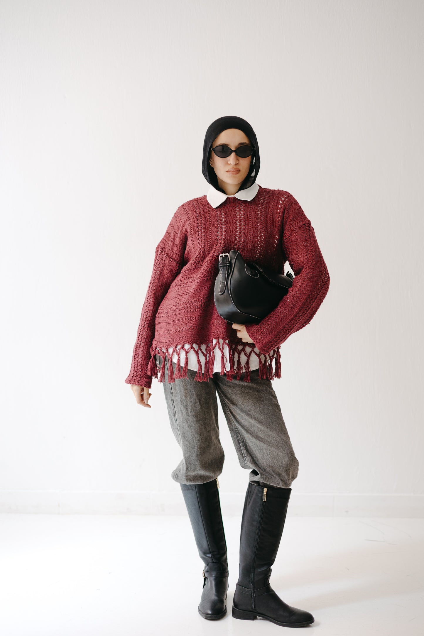 The Root Knit in Maroon