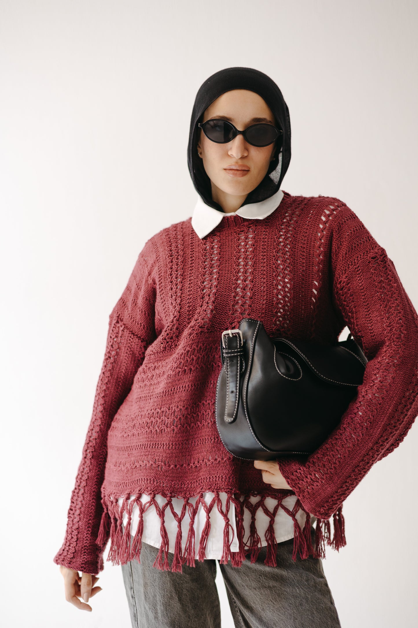 The Root Knit in Maroon