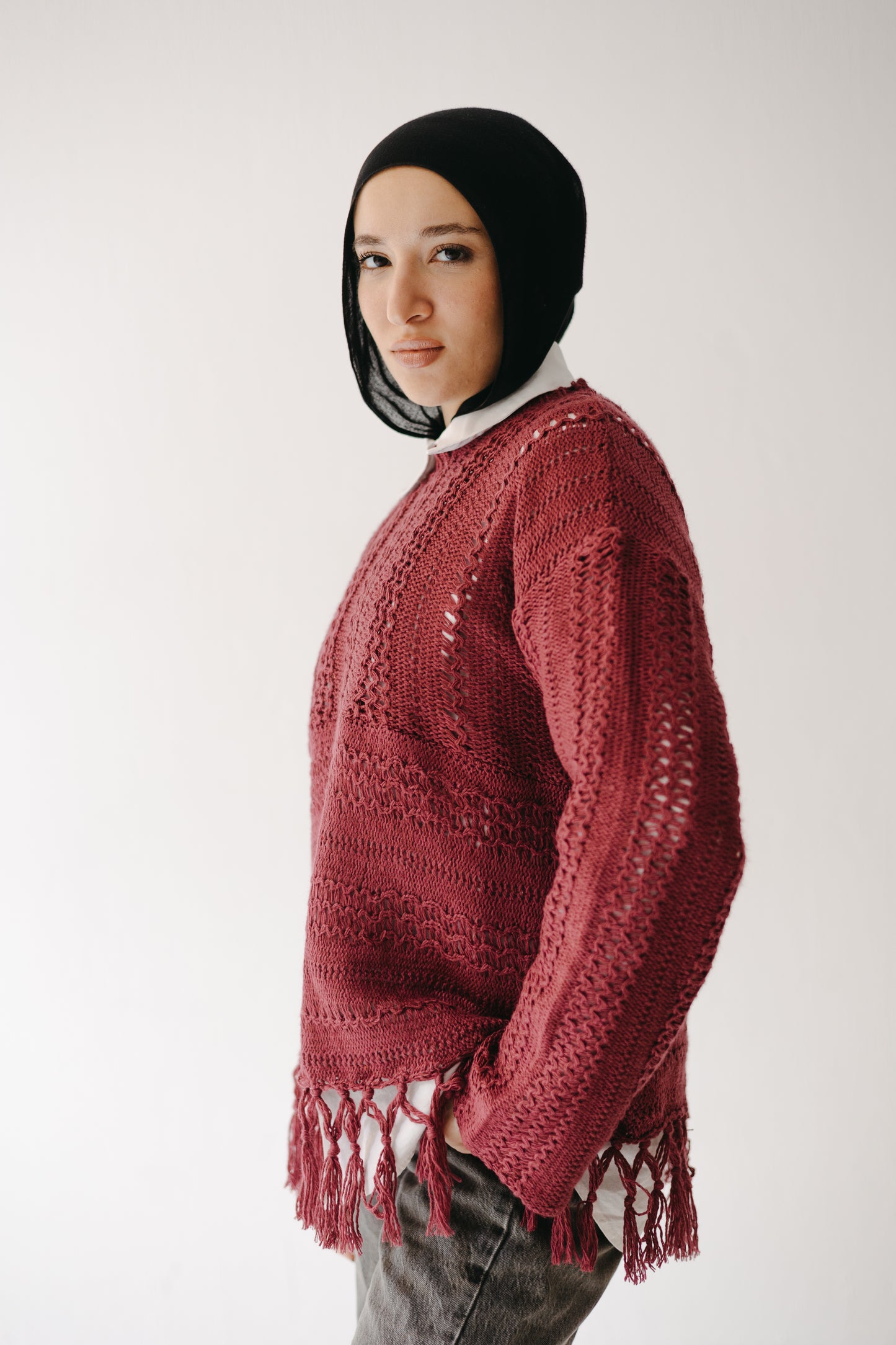 The Root Knit in Maroon