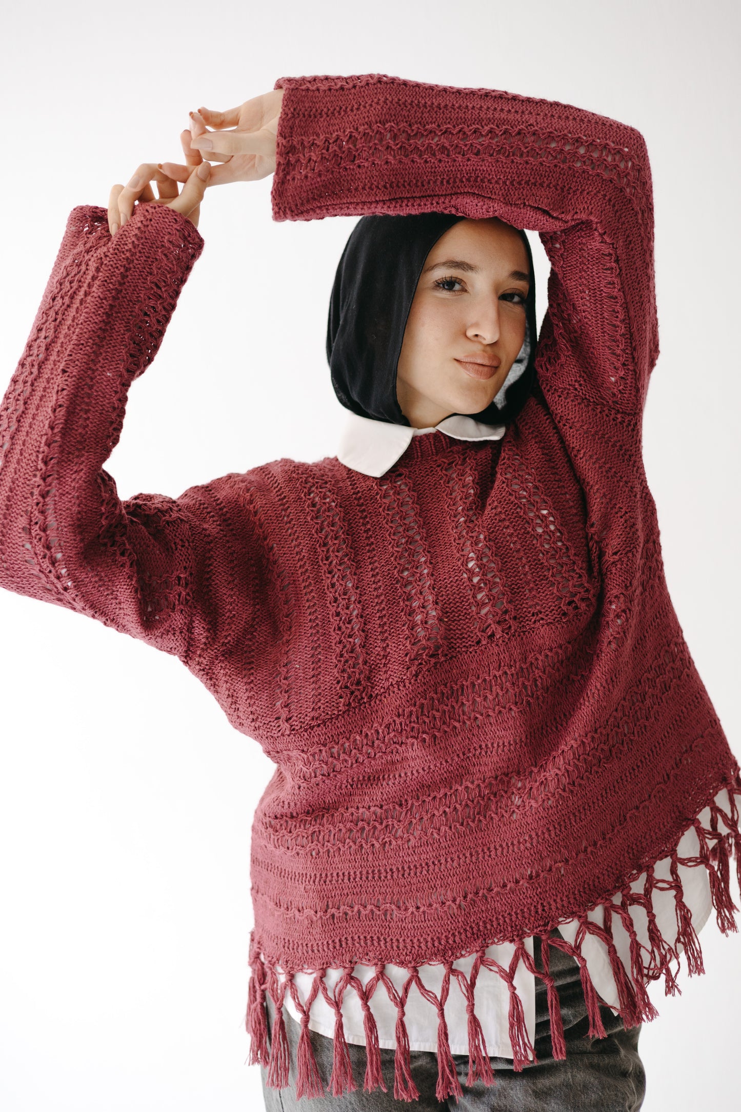 The Root Knit in Maroon