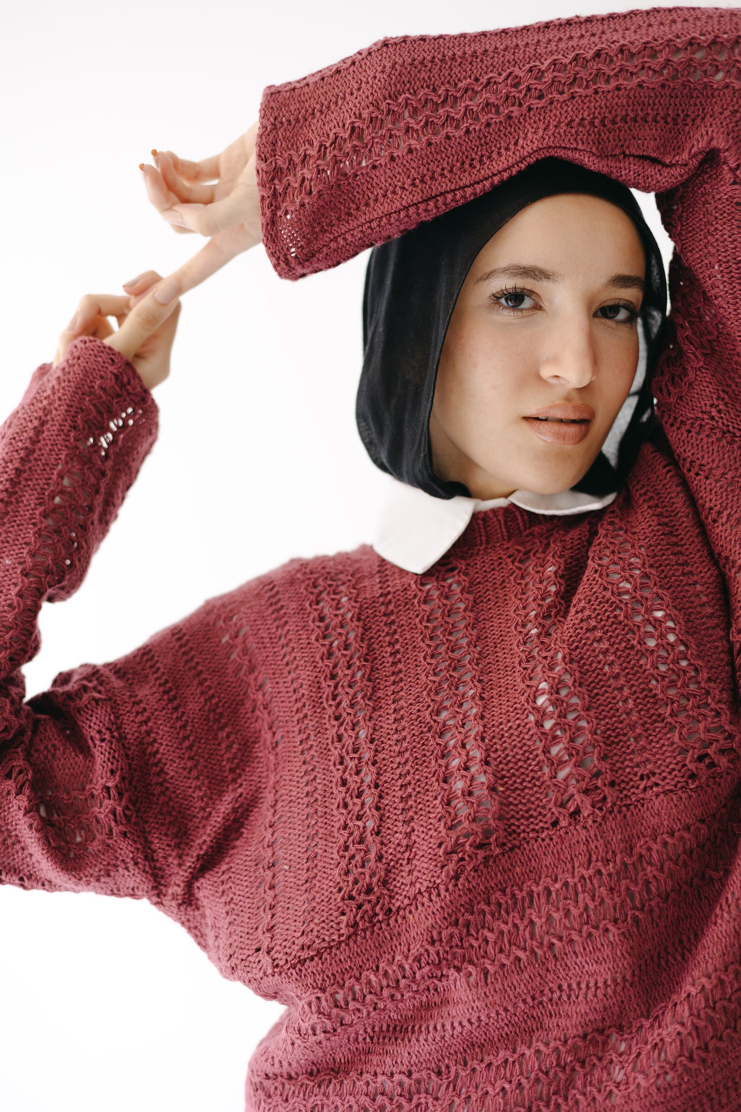 The Root Knit in Maroon