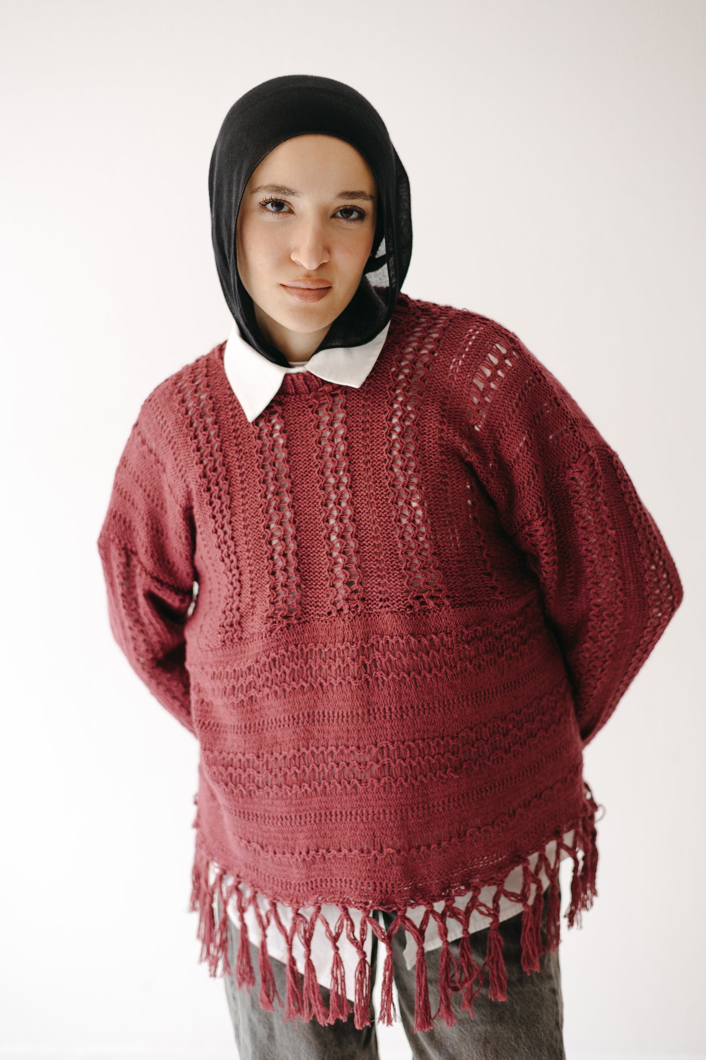 The Root Knit in Maroon