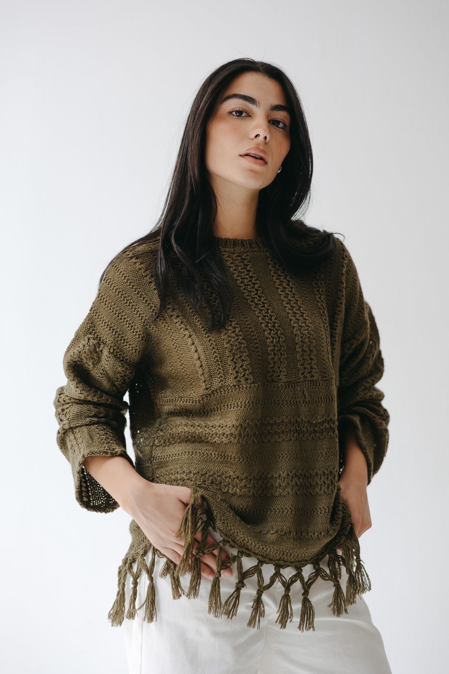 The Root Knit in Olive