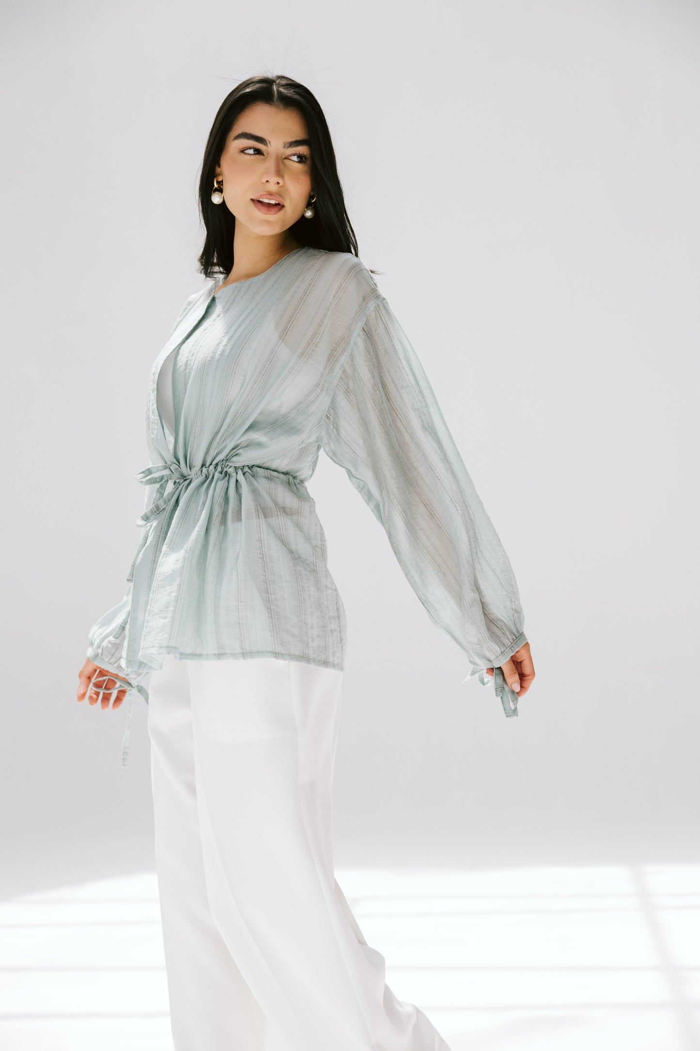 Marée blouse in Powder blue