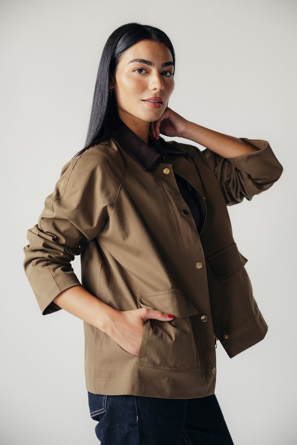 Fallen Jacket in Olive wood
