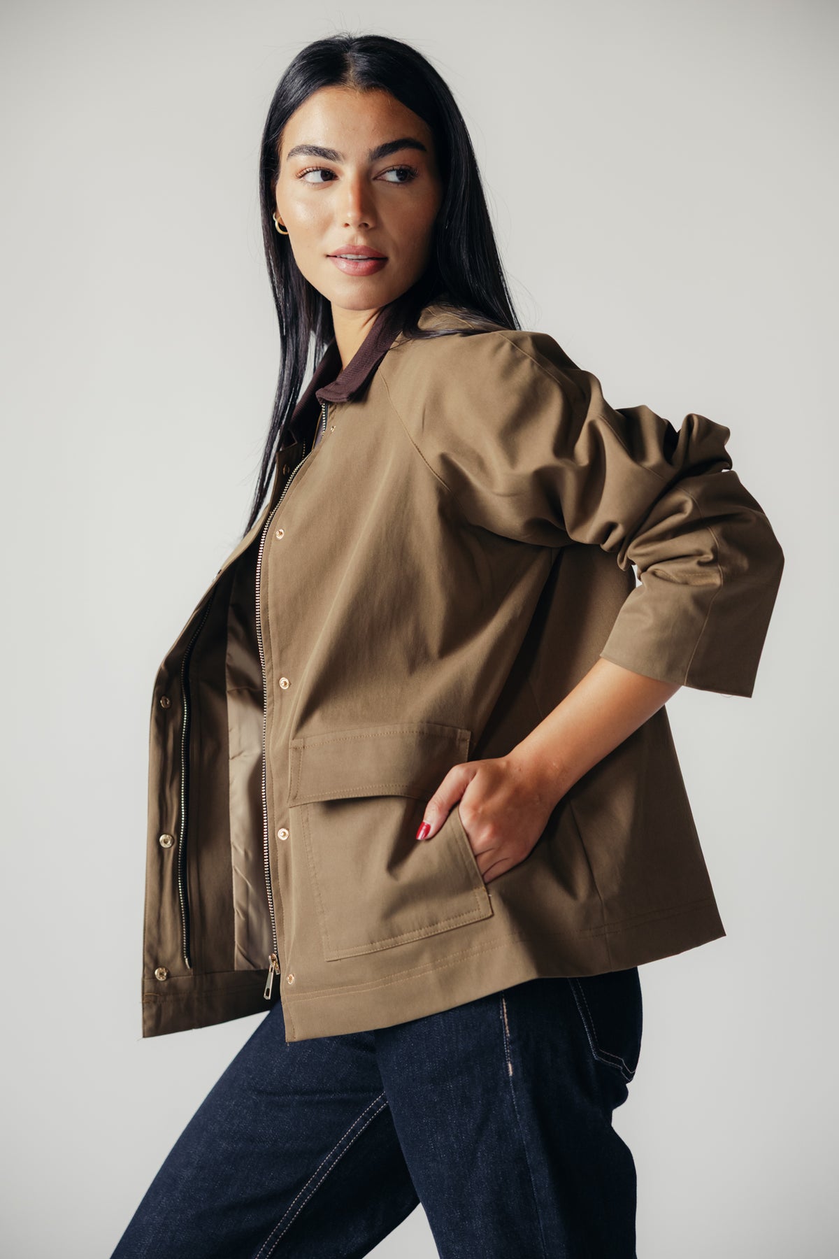Fallen Jacket in Olive wood