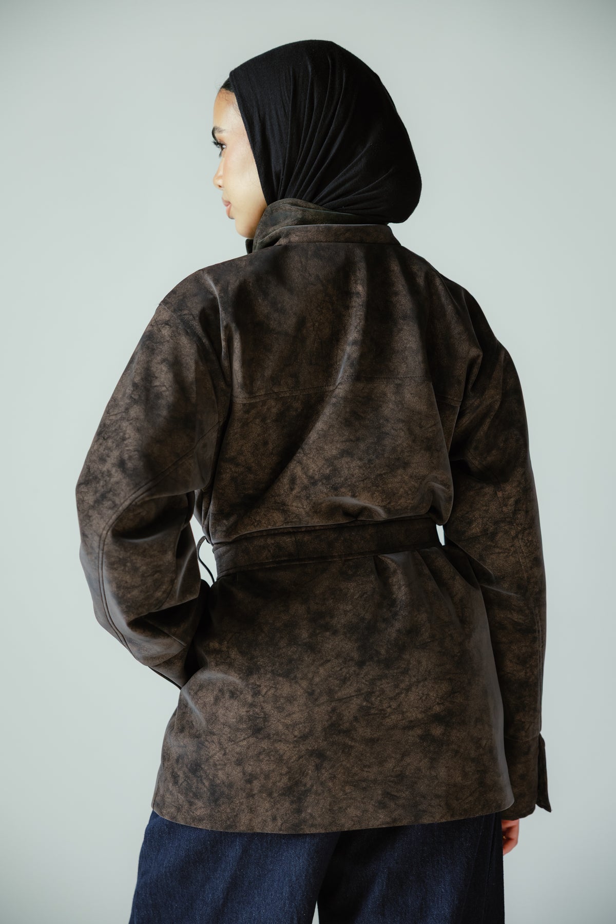 The Underwood Leather Jacket in Walnut