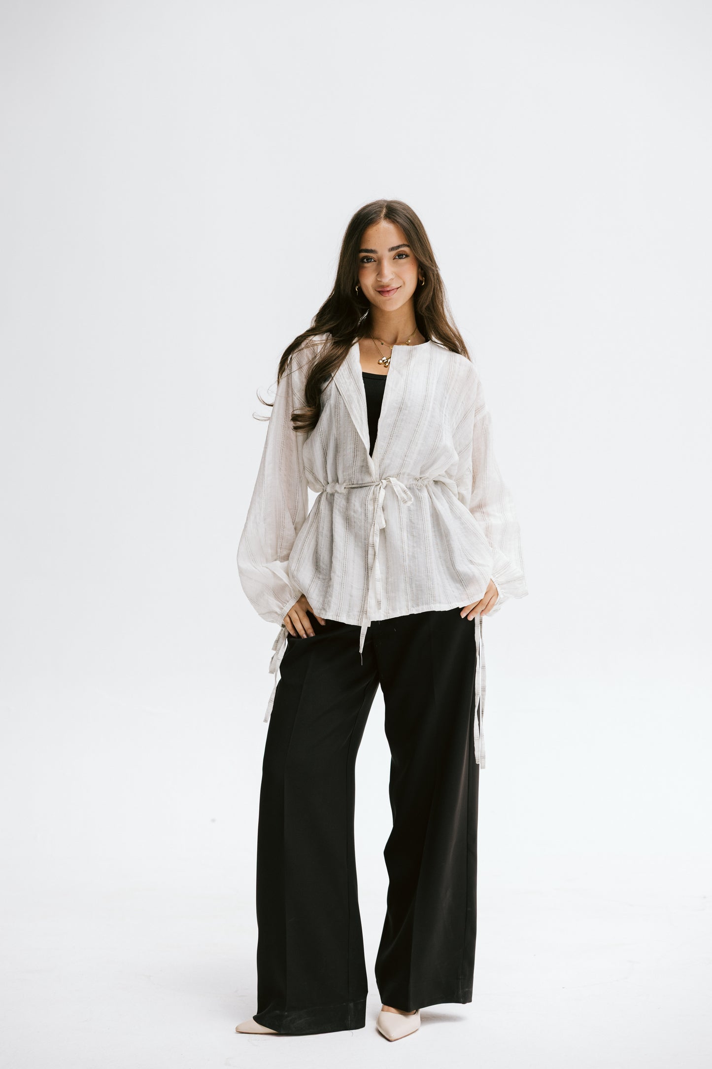 Marée blouse in Chalk white