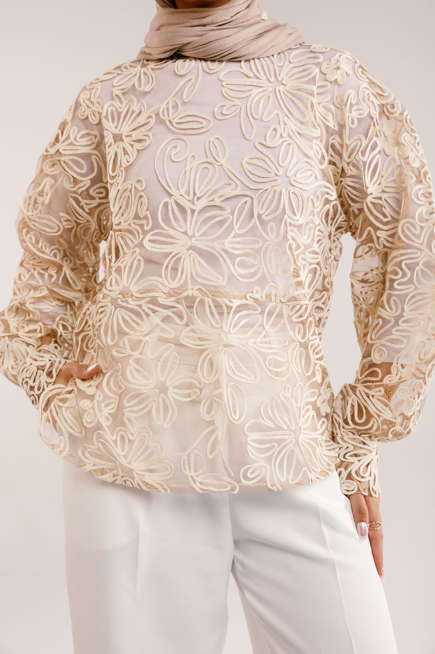 The Bloom Blouse in Vanilla