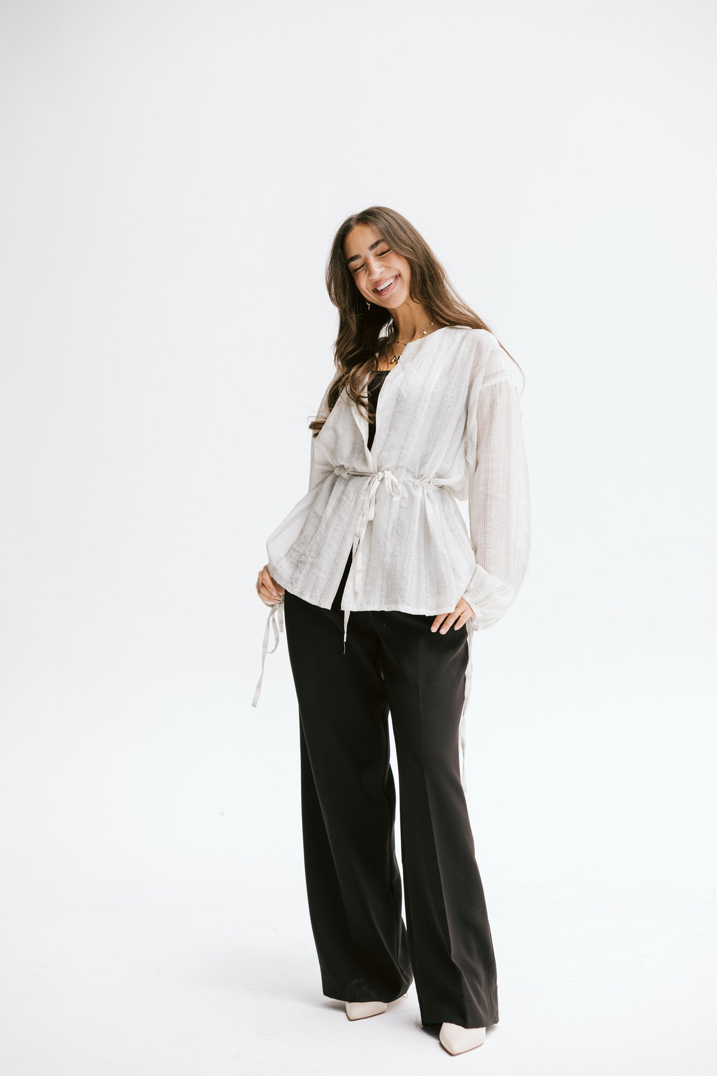 Marée blouse in Chalk white