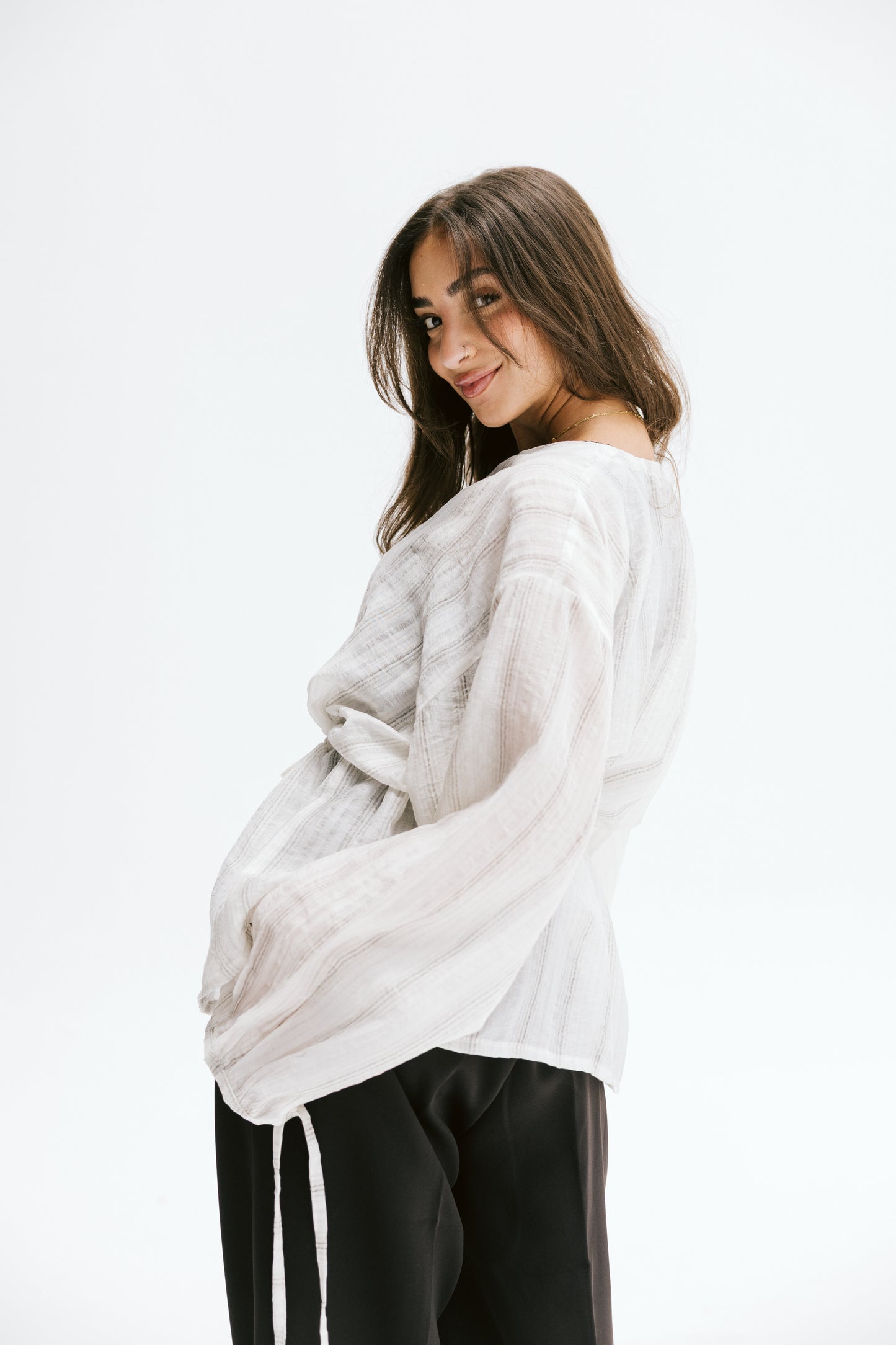 Marée blouse in Chalk white