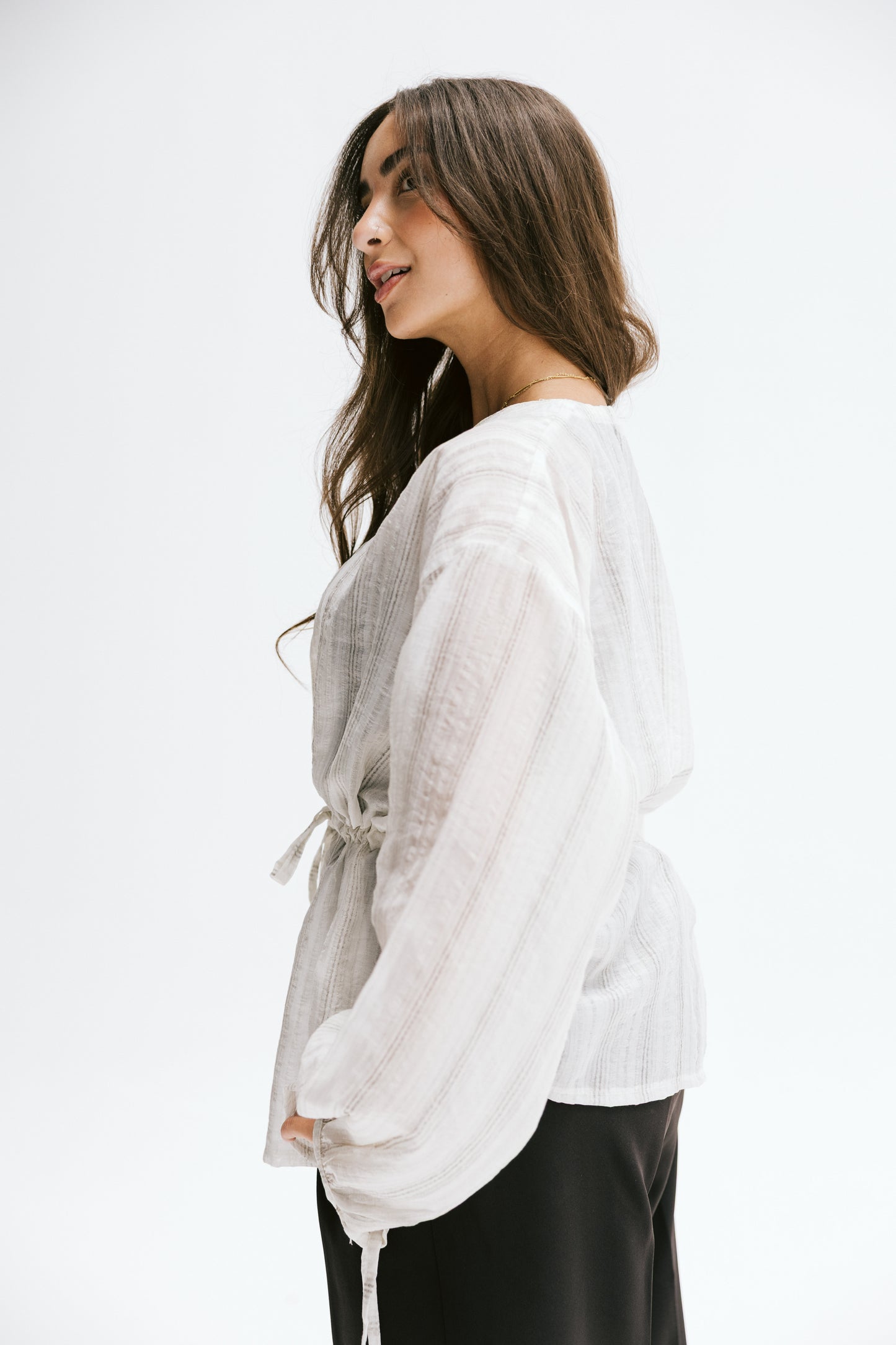 Marée blouse in Chalk white