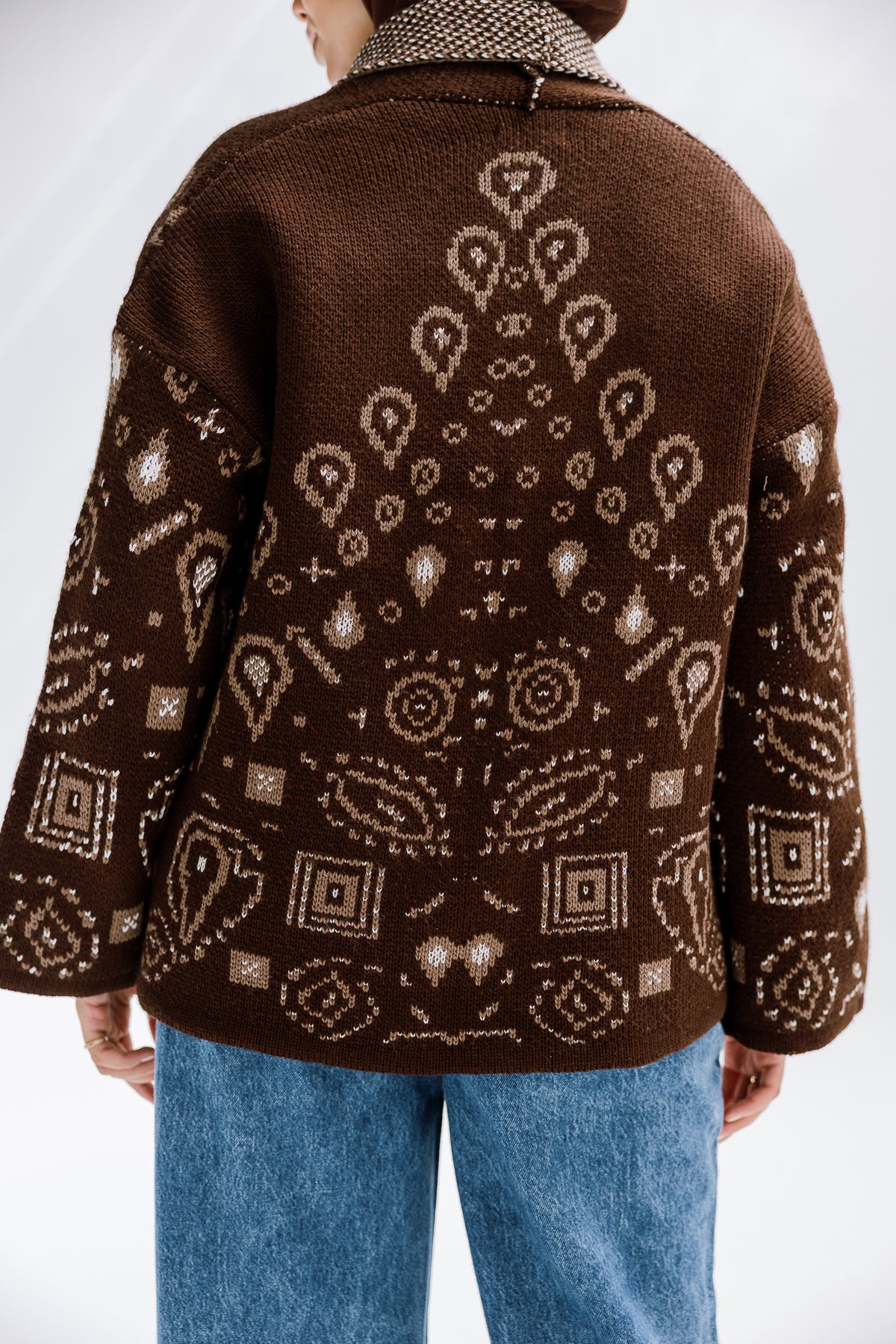 Rustle Knit Cardigan in Brown