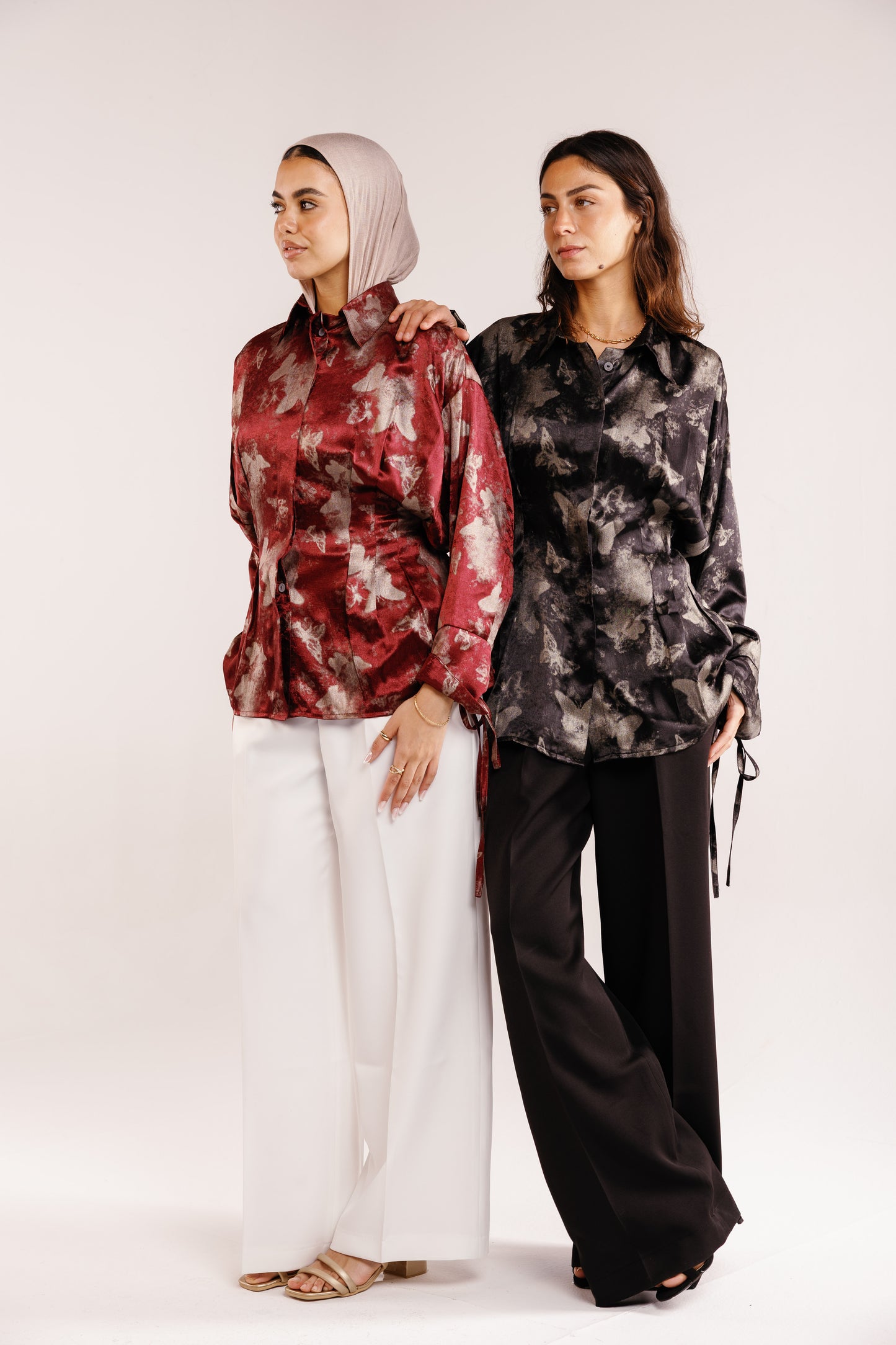 The Glaze Satin Blouse in Black