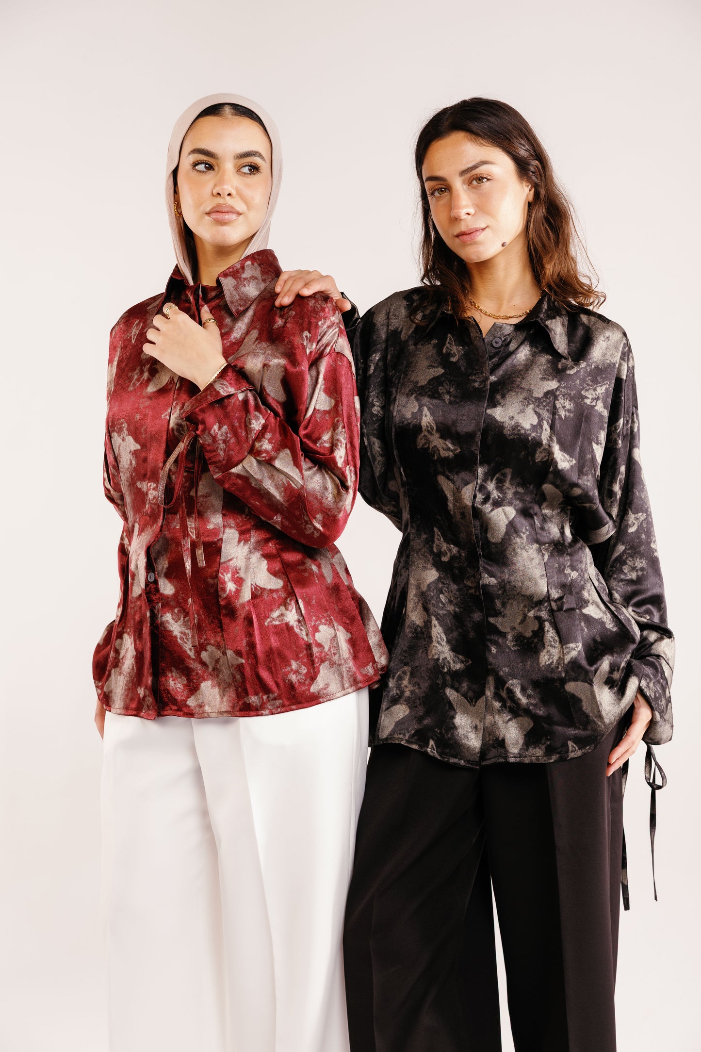 The Glaze Satin Blouse in Black