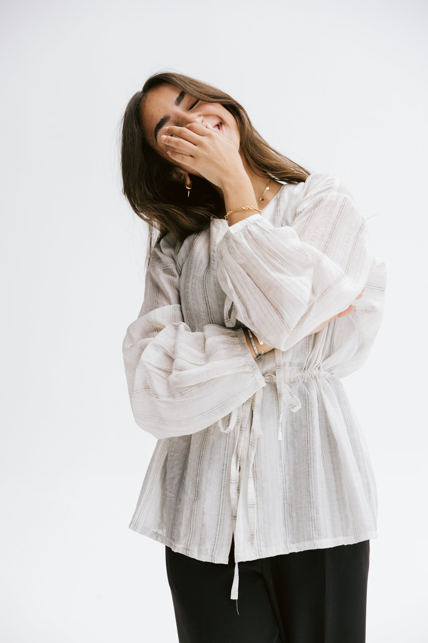 Marée blouse in Chalk white