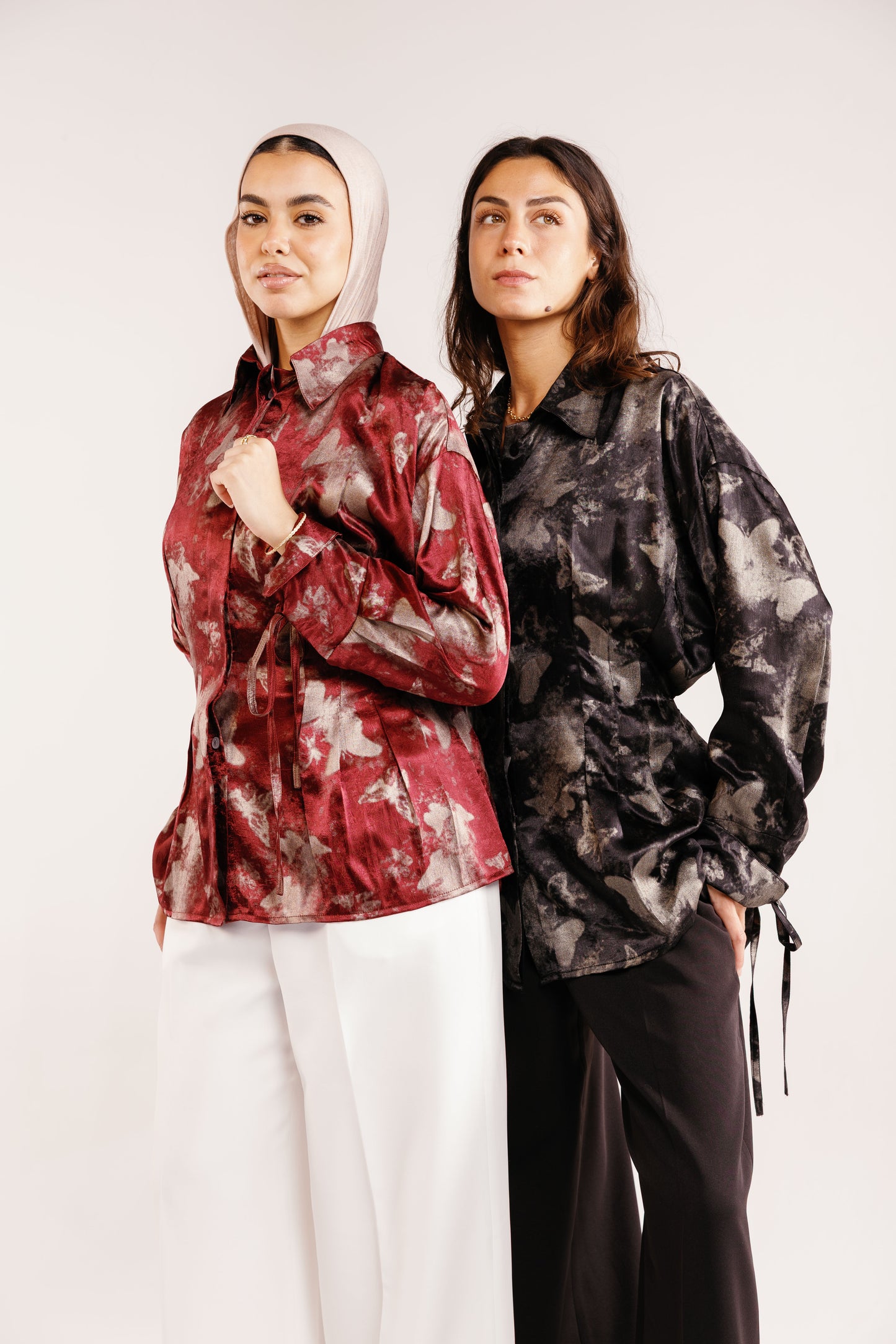 The Glaze Satin Blouse in Black