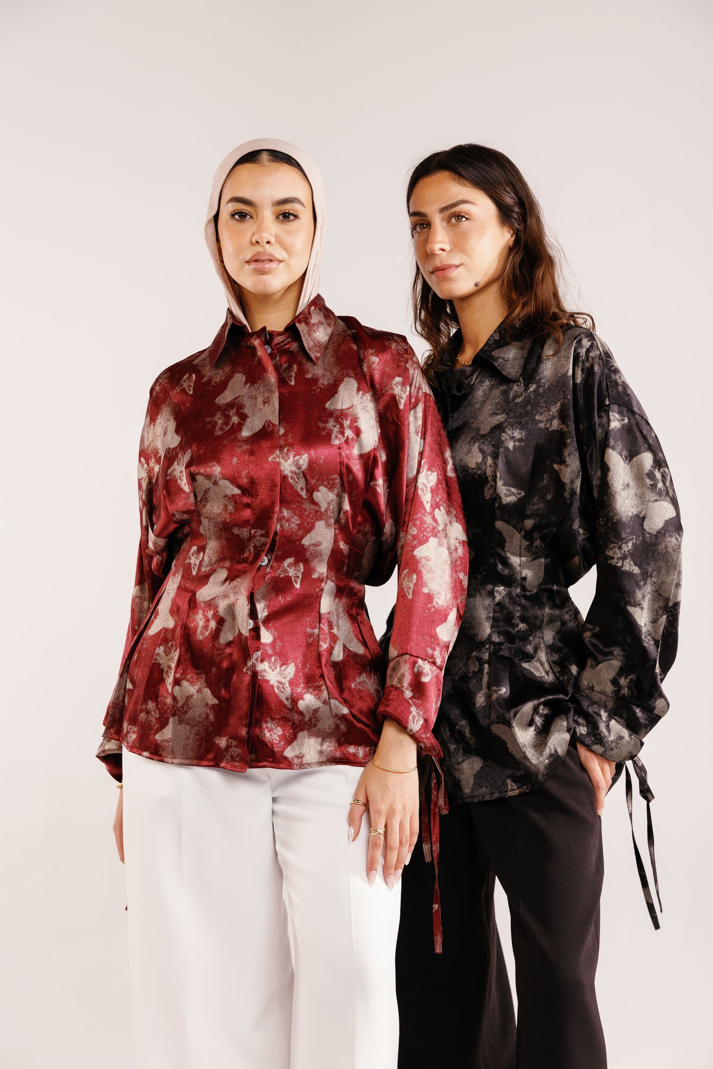The Glaze Satin Blouse in Black