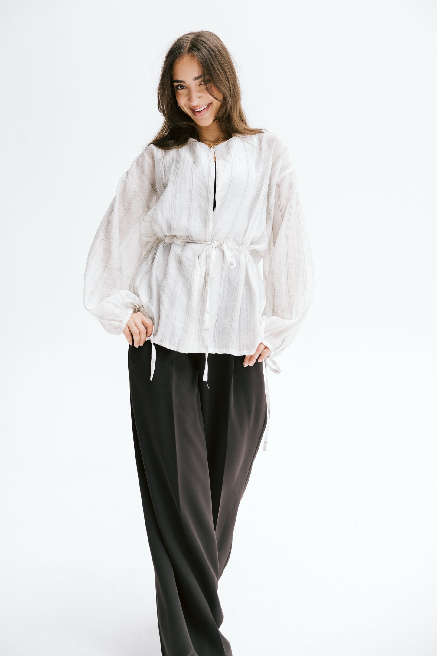 Marée blouse in Chalk white