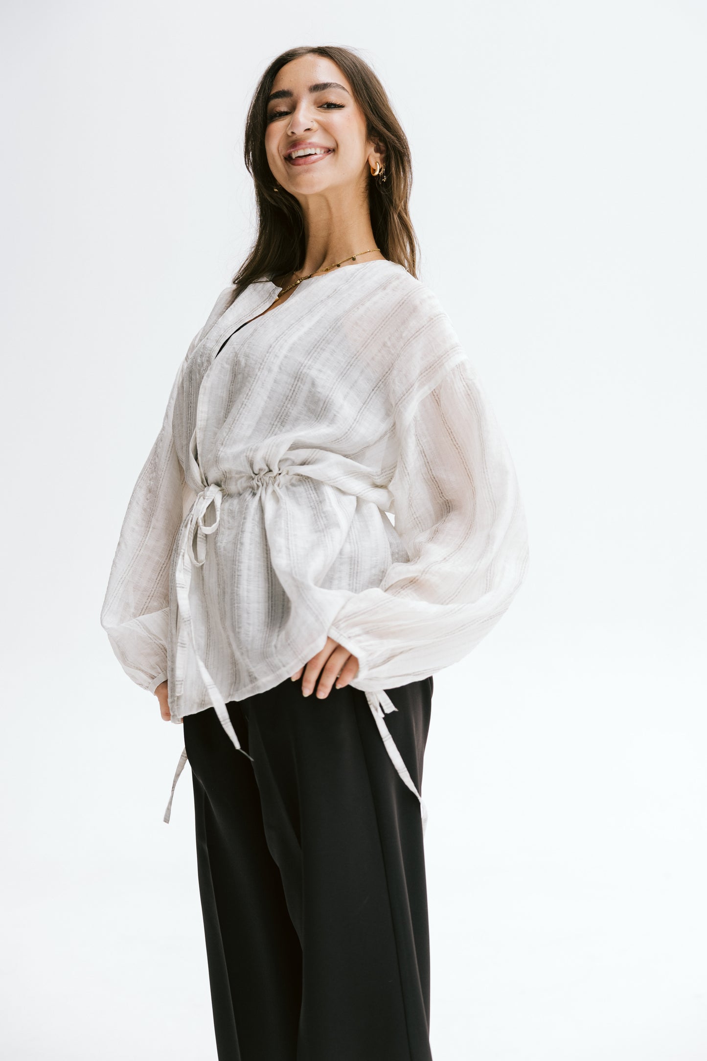 Marée blouse in Chalk white