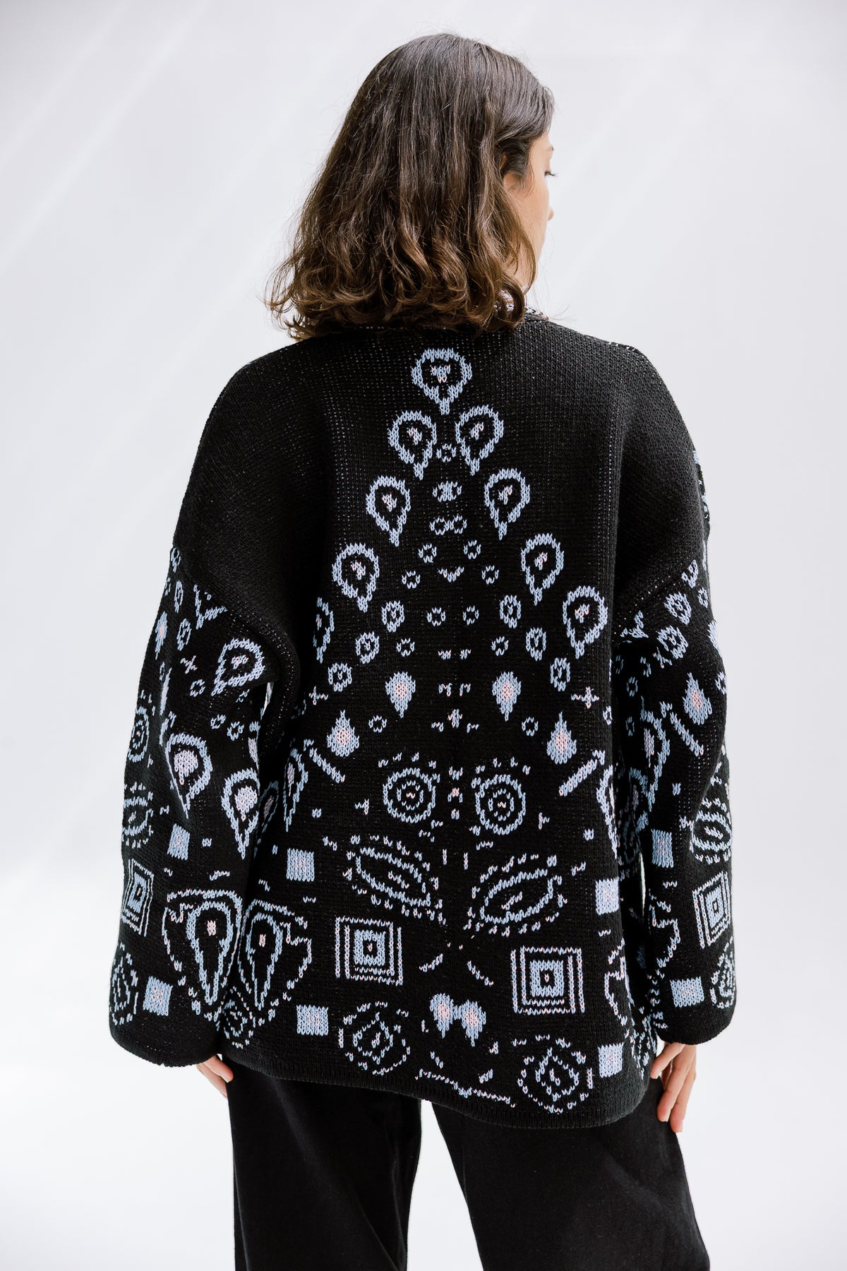 Rustle Knit Cardigan in Black