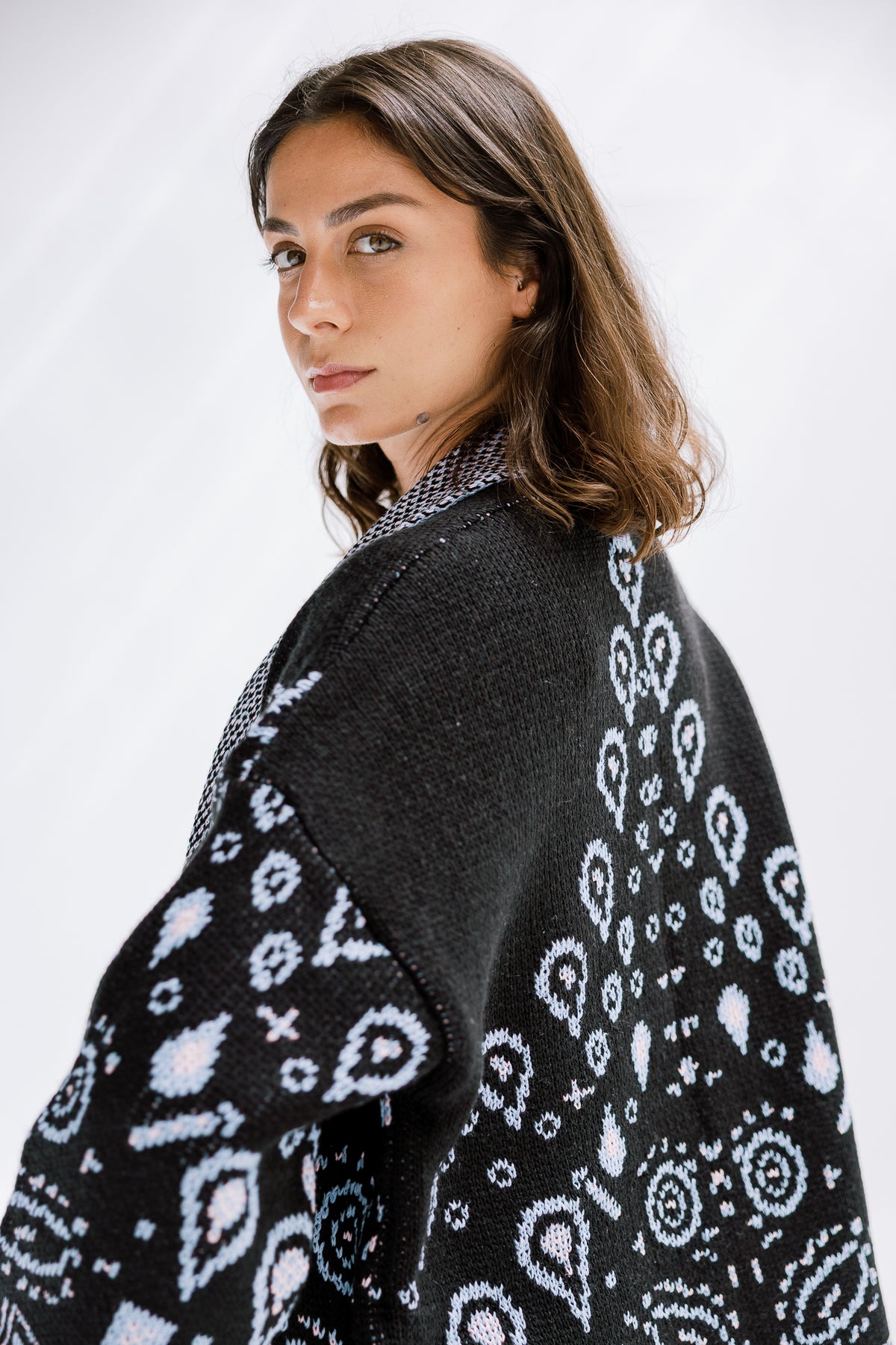 Rustle Knit Cardigan in Black