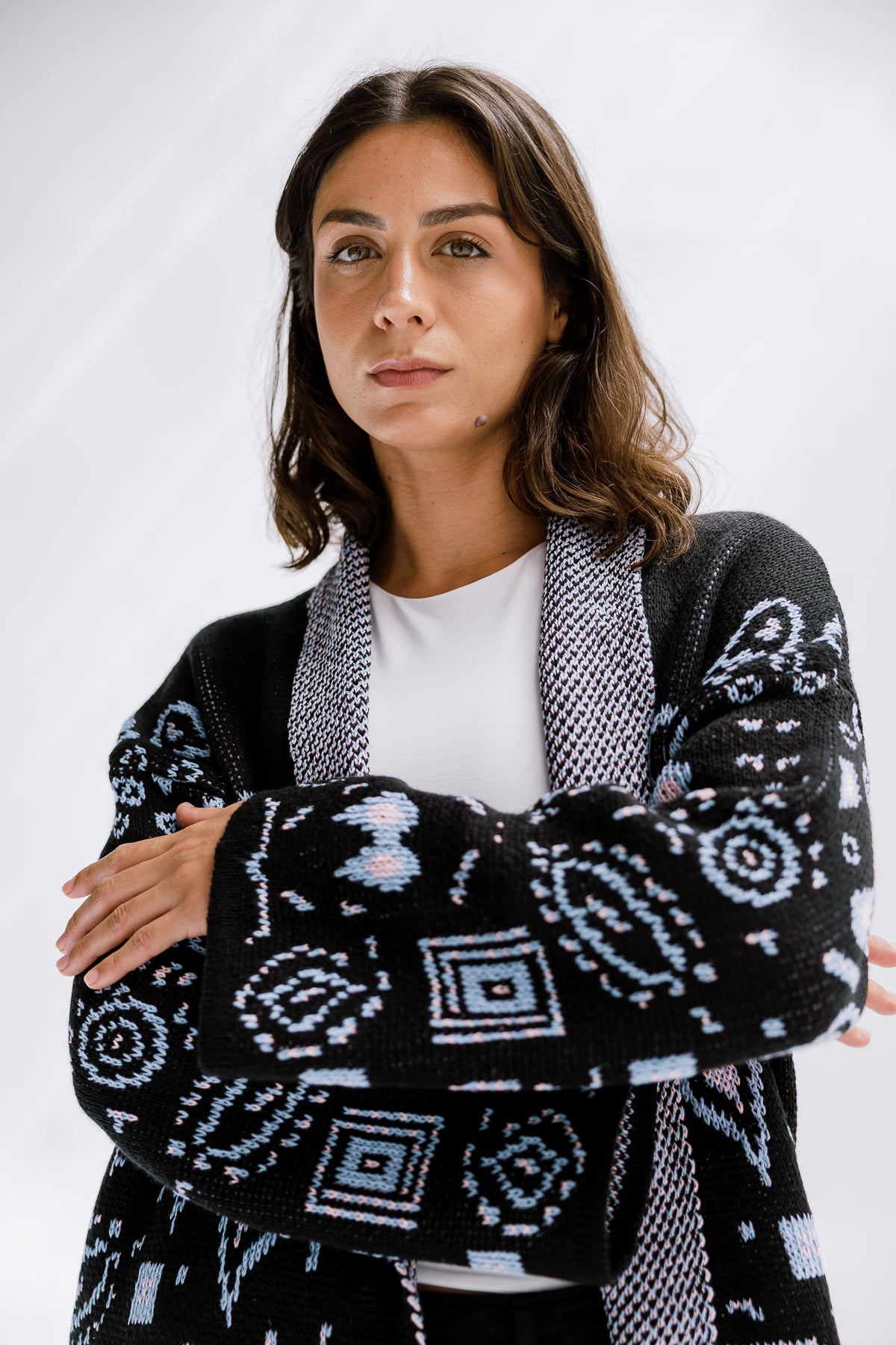 Rustle Knit Cardigan in Black