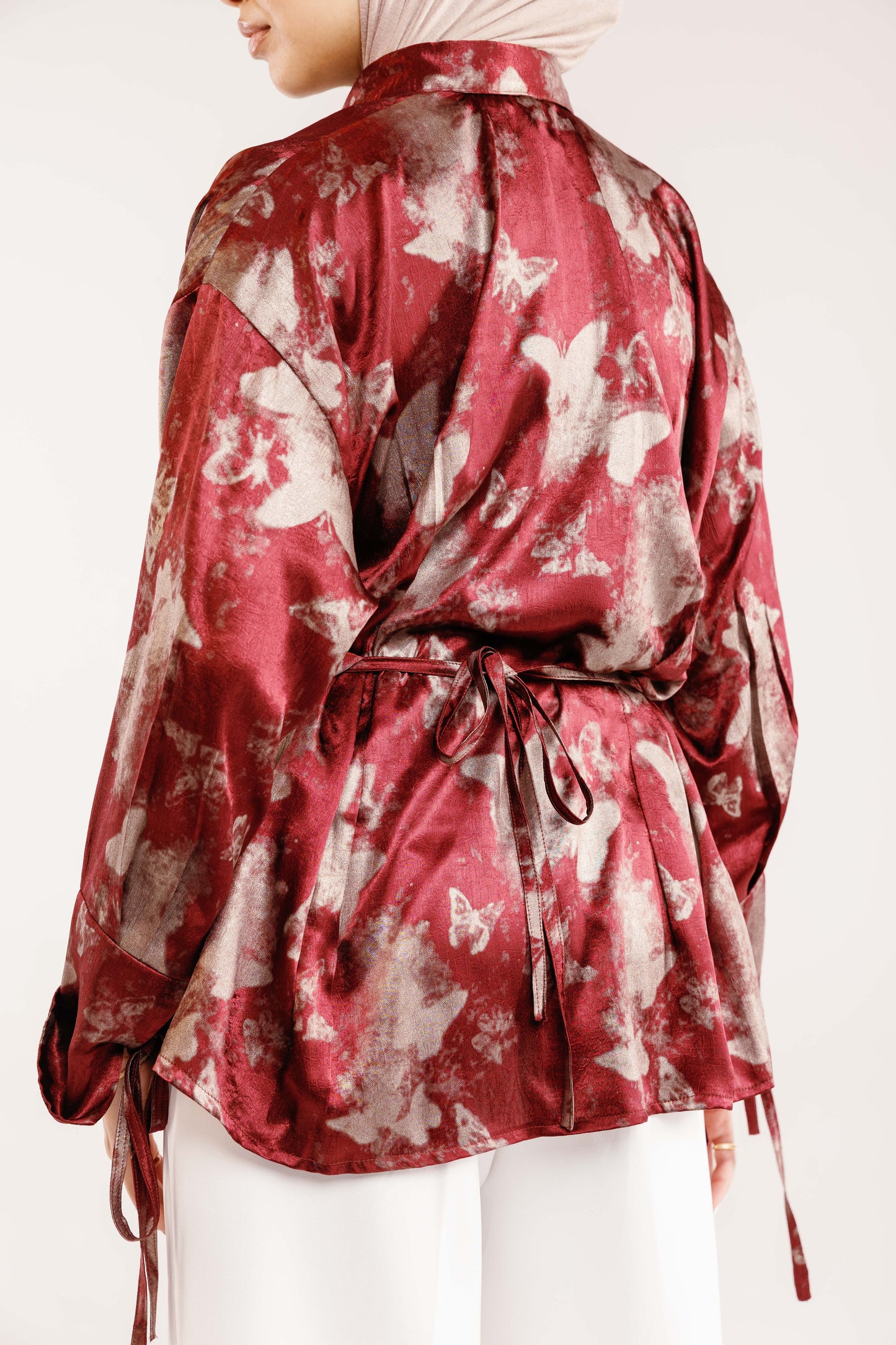The Glaze Satin Blouse in Rosewood