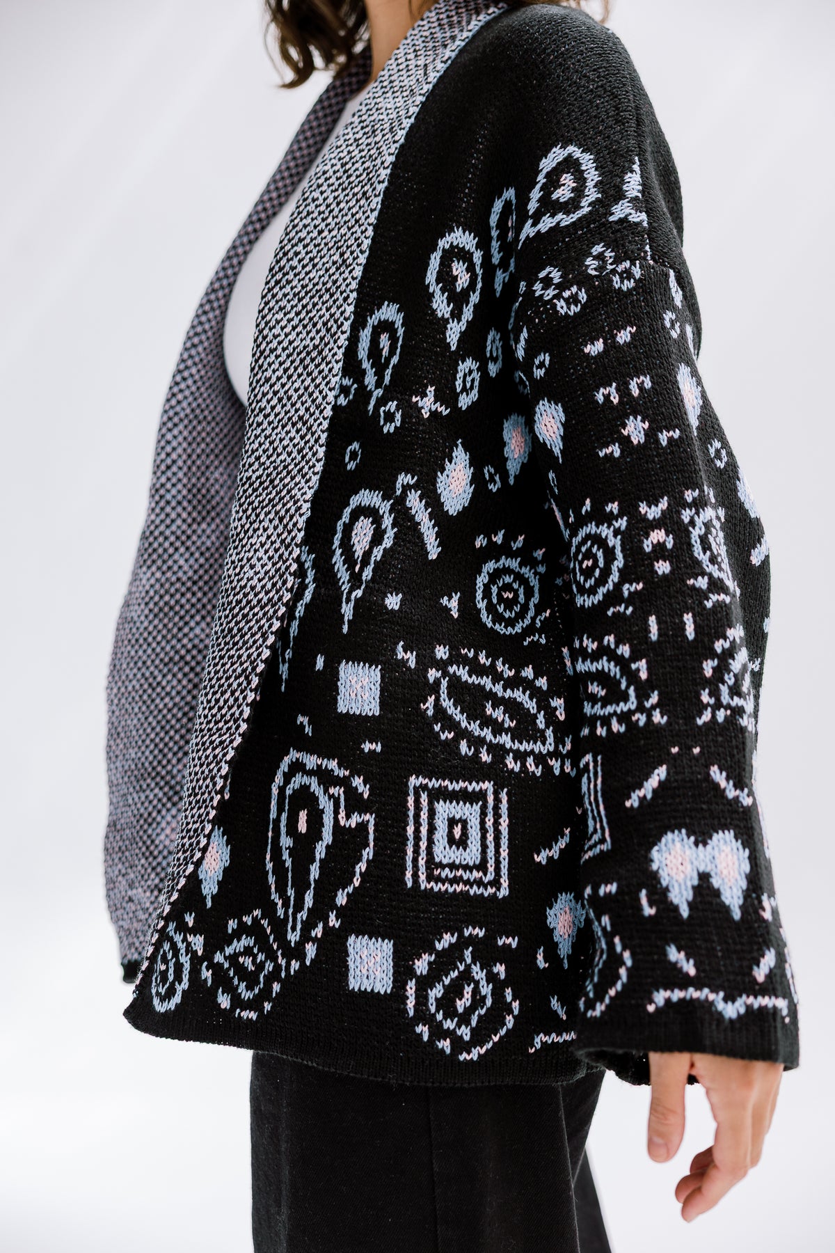 Rustle Knit Cardigan in Black
