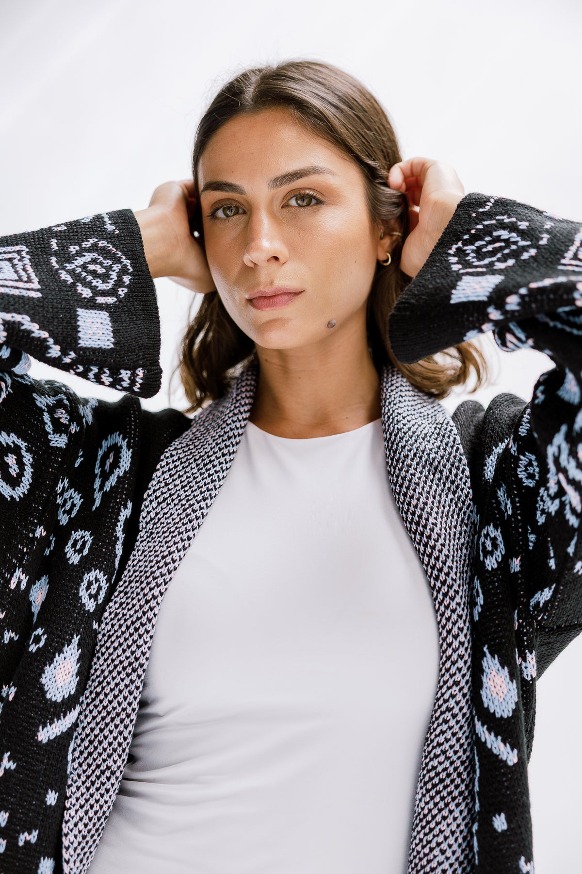 Rustle Knit Cardigan in Black