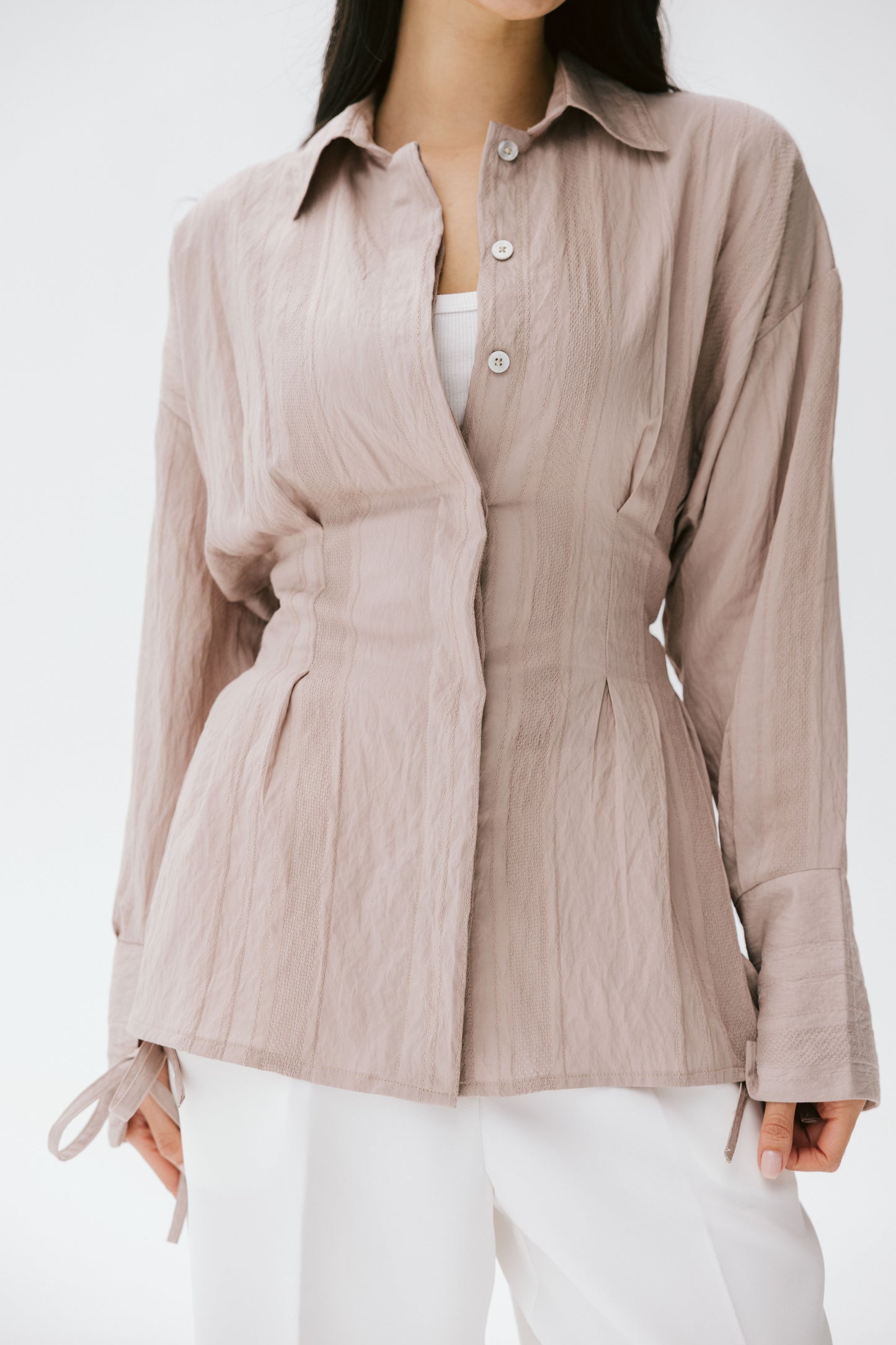 The Hourglass blouse in Taupe